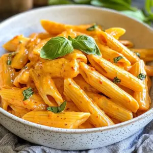 - 12 oz pasta (penne or fettuccine) - 2 large red bell peppers - 1 medium onion, chopped - 3 cloves garlic, minced - 1 cup heavy cream (or coconut cream for dairy-free) - 1/2 cup grated Parmesan cheese (or nutritional yeast for vegan) - 2 tablespoons olive oil - Salt and pepper - Fresh basil for garnish Gathering the right ingredients is key to making this creamy roasted red pepper pasta shine. I love using penne or fettuccine for this dish because they hold sauce well. You want fresh, ripe red bell peppers for the best flavor. Roasting them brings out their natural sweetness. Chop one medium onion and mince three garlic cloves for the base of the sauce. Heavy cream gives a rich texture, but coconut cream works great for dairy-free needs. For a vegan option, substitute Parmesan cheese with nutritional yeast. Don't forget olive oil, salt, and pepper to enhance the flavors. Finally, fresh basil adds a nice touch at the end. It brings fresh notes that balance the creaminess of the dish. This ingredient list is simple yet powerful. Each item plays a role in creating a delightful meal that everyone will enjoy. {{ingredient_image_1}} 1. Preheat your oven to 400°F (200°C). 2. Place the red bell peppers on a baking sheet. Drizzle them with olive oil. 3. Roast the peppers for about 25 to 30 minutes. Watch for charred skins. 4. When done, take them out and let them cool. 5. Once cool, peel off the skins and remove the seeds. 1. In a large pot, boil salted water. 2. Cook the pasta according to the package instructions until it is al dente. 3. Reserve one cup of pasta water. Drain the pasta. 1. In a large skillet, heat two tablespoons of olive oil over medium heat. 2. Add the chopped onion. Sauté until it is soft and translucent, about five minutes. 3. Next, add the minced garlic. Cook for one more minute until fragrant. 4. In a blender, combine the roasted red peppers, sautéed onion, garlic, heavy cream, and Parmesan cheese. 5. Blend until the mixture is smooth and creamy. If the sauce is thick, add some reserved pasta water. 1. Pour the creamy red pepper sauce over the drained pasta. 2. Stir well to mix everything together. 3. If needed, heat through on low for a couple of minutes. 4. Season with salt and pepper to taste. - Cook the pasta until it is al dente. This means it should be firm when you bite it. Overcooked pasta can turn mushy. - Reserve one cup of the pasta water before draining. This helps adjust the sauce later. - Try different cheeses like goat cheese or mozzarella. Each cheese gives a unique taste. - Add spices like red pepper flakes or Italian seasoning. This boosts the flavor of the dish. - Garnish with fresh basil for a pop of color. It also adds a fresh taste. - Drizzle some extra olive oil on top before serving. This makes the dish look inviting. Pro Tips Choose the Right Pasta: Select a pasta shape that holds sauce well, such as penne or fusilli, to enhance your dish's texture. Perfectly Roasted Peppers: For a deeper flavor, let the roasted peppers cool completely before peeling; this helps to release their natural sweetness. Adjusting Sauce Consistency: If your sauce is too thick, gradually add reserved pasta water until you achieve the desired creaminess. Enhance with Fresh Herbs: Incorporate fresh herbs like basil or parsley not just for garnish, but also blended into the sauce for added flavor. {{image_2}} To make this dish vegan, start by swapping heavy cream with coconut cream. This gives a rich, creamy texture without dairy. For cheese, use nutritional yeast instead of Parmesan. Nutritional yeast adds a cheesy flavor while being plant-based. If you need a gluten-free meal, choose gluten-free pasta alternatives. Options like brown rice pasta or chickpea pasta work well. They cook up nicely and keep the dish delicious. You can add veggies or proteins to make this dish even better. Try spinach, mushrooms, or grilled chicken for extra flavor. For seasonal variations, use fresh tomatoes in summer or roasted butternut squash in fall. These changes keep the dish fresh and exciting. To store leftover creamy roasted red pepper pasta, place it in an airtight container. Make sure it cools down before sealing. This helps keep moisture in and food safe. The shelf life in the refrigerator is about 3 to 5 days. Always check for any off smells or changes in texture before eating. To freeze the pasta and sauce, first, let them cool. Then, place them in a freezer-safe container or bag. Remove as much air as possible to prevent freezer burn. For best results, consume within 2 to 3 months. For thawing, place the frozen pasta in the fridge overnight. This keeps it from getting too mushy. When ready to reheat, warm it in a saucepan over low heat. Add a splash of reserved pasta water for creaminess. Stir often until heated through for the best texture. I recommend using penne or fettuccine. Both shapes hold sauce well. Penne's ridges catch the creamy sauce, while fettuccine offers a nice, flat surface. You can also try other types like spaghetti or rotini. Each pasta brings its own charm to the dish. Choose your favorite for a fun twist! Yes, you can prepare this dish ahead of time. Cook the pasta and sauce separately. Once cooled, store them in the fridge. When you're ready to eat, just heat the sauce and add the pasta. This saves time on busy days. It also enhances the flavors as they meld together! To add some heat, include red pepper flakes when cooking the sauce. You can also blend in fresh jalapeños for a kick. Another option is to use spicy paprika. Adjust the amount based on your taste. Adding these ingredients can turn this creamy dish into a spicy delight! You can lighten this dish by swapping heavy cream with coconut cream or almond milk. Choose whole grain or legume-based pasta for added fiber. For cheese, use nutritional yeast instead of Parmesan. These swaps keep the flavors while reducing calories. Enjoy a healthier version without losing taste! You now have a great recipe for creamy roasted red pepper pasta. We explored each step, from selecting the right ingredients to storage tips. I shared cooking tips, variations, and ways to enhance flavor. Feel free to adjust the recipe to your taste and dietary needs. Enjoy the process and make this dish your own. Cooking should be fun, and this recipe is a delicious way to create a meal you love.