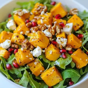- 2 cups pumpkin, peeled and cubed - 4 cups mixed salad greens (arugula, spinach, and kale) - 1/2 cup feta cheese, crumbled - 2 tablespoons olive oil - Salt and pepper to taste - 1 teaspoon ground cinnamon - 1 teaspoon ground nutmeg - 2 tablespoons balsamic vinegar - 1 tablespoon honey - 1/4 cup pomegranate seeds - 1/4 cup walnuts, roughly chopped To make this roasted pumpkin feta salad, gather all these ingredients. Fresh pumpkin gives the best flavor. Mixed greens add crunch and color. Feta cheese adds a creamy tang. Pomegranate seeds bring a burst of sweetness, while walnuts add a nice crunch. The seasoning is key. Olive oil helps everything roast well. Salt and pepper enhance the flavors. Cinnamon and nutmeg add warmth, making this salad perfect for fall. Finally, balsamic vinegar and honey create a sweet and tangy dressing that ties it all together. This mix of fresh ingredients makes a lovely dish. Each bite is a balance of flavors and textures. Plus, it’s easy to prepare! {{ingredient_image_1}} - Preheat the oven to 400°F (200°C). - Toss cubed pumpkin with olive oil, salt, pepper, cinnamon, and nutmeg. - Spread seasoned pumpkin on a baking sheet in a single layer. To start, you want to get that oven nice and warm. Preheating helps the pumpkin cook evenly. Toss the pumpkin cubes in a bowl with olive oil and seasonings. This simple mix adds a lot of flavor. Make sure each piece is well-coated. Next, lay the pumpkin on a baking sheet. Keep it in one layer so it roasts well. - Roast in the preheated oven for 25–30 minutes. - Flip pumpkin halfway through for even caramelization. Roast the pumpkin for about 25 to 30 minutes. You want it tender and slightly golden. Halfway through, flip the cubes. This step ensures they brown evenly and taste great. - Prepare mixed greens in a large salad bowl. - Add roasted pumpkin to the salad bowl once cooled. - Sprinkle crumbled feta, pomegranate seeds, and walnuts over the salad. While the pumpkin roasts, wash your mixed greens. I like a mix of arugula, spinach, and kale. They add nice colors and textures. Once the pumpkin cools, add it to the greens. Top with crumbled feta, pomegranate seeds, and walnuts. Each bite will be a delight! - Whisk together balsamic vinegar and honey. - Drizzle the dressing over the salad and gently toss. For the dressing, whisk balsamic vinegar with honey in a small bowl. This mix adds a sweet and tangy kick. Drizzle it over your salad and toss gently. Be careful not to break the feta too much. Serve right away to enjoy the fresh flavors. To get the best flavor from your pumpkin, cut it evenly. This helps it cook at the same rate. When roasting, keep an eye on the pumpkin. You want it to caramelize. Caramelization brings out its natural sweetness and adds depth to the dish. For a beautiful presentation, plate the salad in large bowls or on a nice platter. This makes it inviting and easy to share. For a pop of color, garnish with extra pomegranate seeds. A sprinkle of cinnamon on top adds warmth and spice. Enhance your meal by pairing this salad with a warm soup, like butternut squash. A light white wine, such as Sauvignon Blanc, complements the flavors well. You can also serve a crusty bread on the side for a more filling option. Pro Tips Roasting Technique: Ensure the pumpkin cubes are cut into uniform sizes for even roasting and caramelization. Freshness Factor: For the best flavor, use fresh feta cheese rather than pre-crumbled cheese, as it has a creamier texture. Mixing Greens: Experiment with different salad greens like arugula or mesclun for varied texture and flavor. Storage Tips: If you have leftovers, store the salad and dressing separately to keep the greens crisp. {{image_2}} You can switch up the pumpkin for other tasty options. Sweet potatoes work well and add a nice sweetness. Butternut squash is another great choice, offering a creamy texture. If you want different greens, try using romaine or mixed baby greens instead of arugula, spinach, and kale. For cheese lovers, goat cheese can replace feta for a tangy twist. If you want to try a new flavor, change the dressing. A lemon vinaigrette adds a bright, zesty kick. You could also use a yogurt-based dressing for a creamy texture. These options can really change the salad's vibe and make it unique. For extra protein, consider adding roasted chickpeas. They give a nice crunch and flavor. If you prefer meat, grilled chicken is a great addition. Both options will make your salad heartier and more filling. To keep your roasted pumpkin feta salad fresh, store it in an airtight container. Make sure the salad is cool before sealing it. This helps to avoid sogginess. You can use glass or plastic containers. Glass is great for keeping flavors intact. Place it in the fridge as soon as possible after serving. The salad stays fresh for about 2-3 days in the fridge. The mixed greens can wilt quickly, so use them first. Roasted pumpkin can last for up to a week when stored alone. Feta cheese, when packed well, can stay fresh for about a week as well. Reheating the pumpkin is simple. Just place it in the microwave for about 30-60 seconds. You want it warm but not too hot. However, I recommend eating the salad fresh. The flavors shine when it’s first made. Yes, you can prepare parts of this salad ahead of time. You can roast the pumpkin a day before. Just store it in the fridge in a sealed container. When you're ready, mix it with the greens. This keeps the salad fresh and tasty. You can also wash and dry the salad greens in advance. Just remember to add the dressing right before serving. Yes, you can use frozen pumpkin for this salad. Thaw it first and drain any excess water. You may need to adjust your roasting time since frozen pumpkin can be softer. Keep an eye on it while roasting. You want it tender, not mushy. If you want a different flavor, try goat cheese or ricotta. For a dairy-free option, use a vegan feta or a nut-based cheese. These alternatives can still give you a creamy texture. To make this salad vegan, simply omit the feta cheese. You can replace it with a vegan cheese option if you want some creaminess. Use a plant-based dressing instead of the honey-balsamic mix, like a lemon vinaigrette or a tahini dressing. This way, you keep all the flavors while staying true to a vegan diet. This blog post offers a detailed guide to making a tasty pumpkin salad. We covered ingredients, from fresh greens to flavorful spices. I also showed you how to roast pumpkin perfectly and assemble the salad. Don’t forget the tips for storing leftovers and variations to keep your meals exciting. By exploring different ingredients and dressings, you can personalize this dish. Enjoy this salad for a healthy meal that’s full of flavor!