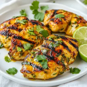 Here’s what you need for Coconut Lime Chicken: - 4 boneless, skinless chicken breasts - 1 cup coconut milk - Zest and juice of 2 limes - 2 tablespoons honey - 3 cloves garlic, minced - 1 teaspoon ginger, grated - 1 teaspoon salt - ½ teaspoon black pepper - 2 tablespoons olive oil - Fresh cilantro for garnish (optional) These ingredients bring a burst of flavor. The chicken stays juicy and tender. The coconut milk adds creaminess. Lime gives it a bright, zesty kick. Honey balances the flavors with sweetness. Garlic and ginger add depth and warmth. Remember, fresh herbs like cilantro can enhance the dish. You can skip it if you prefer. Each ingredient plays a role in making this meal special. Gather everything before you start. It helps to have all items on hand. This way, you can focus on cooking and enjoying the process. {{ingredient_image_1}} To make the marinade, start by mixing coconut milk, lime zest, lime juice, honey, minced garlic, grated ginger, salt, and pepper in a medium bowl. Whisk them together until they blend well. This mix gives the chicken a bright, fresh taste. The coconut milk adds creaminess, while the lime brings a zesty kick. Once the marinade is ready, place the chicken breasts in a large resealable plastic bag or a shallow dish. Pour the marinade over the chicken. Seal the bag or cover the dish tightly. Let the chicken marinate in the fridge for at least 1 hour. For the best flavor, marinate overnight. This allows the chicken to soak in all those tasty flavors. Next, it’s time to grill. Preheat your grill or stovetop grill pan over medium-high heat. If you use a stovetop grill pan, add 2 tablespoons of olive oil to keep the chicken from sticking. Remove the chicken from the marinade, letting any extra drip off, and toss the marinade. Grill the chicken for about 6-7 minutes on each side. Cook until the internal temperature reaches 165°F (75°C). You want a nice char on the outside and juicy chicken inside. After grilling, let the chicken rest for a few minutes. Slice it up, and if you like, drizzle some extra lime juice on top. Enjoy! Marinating your chicken is key. It helps lock in moisture and flavor. I recommend marinating for at least one hour. For the best taste, try to marinate overnight. This lets the chicken soak up all the yummy coconut and lime goodness. The longer you wait, the juicier your chicken will be! To prevent sticking, always preheat your grill. A hot grill helps create a nice crust on the chicken. If you're using a stovetop grill pan, add olive oil before cooking. This keeps the chicken from sticking and makes flipping easier. Also, let the chicken rest for a few minutes after grilling. This helps it retain its juices and keeps it tender. Want to boost the flavor? Try adding spices like paprika or cayenne for a kick. Fresh herbs like basil or mint can add a fresh twist. You might also experiment with lime zest or even a splash of soy sauce. These little tweaks can make a big difference in taste! Pro Tips Marinate Longer for More Flavor: For the best results, marinate the chicken overnight. This allows the flavors to penetrate deeply, making the chicken more flavorful and tender. Use a Meat Thermometer: To ensure your chicken is perfectly cooked, use a meat thermometer to check that it has reached an internal temperature of 165°F (75°C). Fresh Ingredients Matter: Use fresh lime juice and zest for a brighter flavor. Fresh garlic and ginger also enhance the overall taste of the marinade. Rest Before Serving: Let the grilled chicken rest for a few minutes after cooking. This helps the juices redistribute, keeping the chicken moist and flavorful when sliced. {{image_2}} You can switch chicken for shrimp or tofu in this recipe. Shrimp cooks fast and soaks up flavors well. Use large shrimp for a nice bite. Marinate shrimp for about 30 minutes. Grill them for just 2-3 minutes on each side. Tofu is a great option too. Choose firm or extra-firm tofu for the best texture. Press the tofu to remove extra water, then cut it into cubes. Marinate and grill just like you would with chicken. Pair your Coconut Lime Chicken with fun sides. Rice is a great choice. Coconut rice adds a sweet touch. You can also serve it with a fresh salad. A mango salsa or slaw brings crunch and zest. Grilled veggies like zucchini and bell peppers are tasty too. They add color and flavor to your plate. While cilantro is a classic garnish, you can try other herbs. Parsley gives a fresh taste without being too strong. Basil adds a sweet note that pairs well with lime. Mint brings a cool flavor and brightens up the dish. Experiment with these herbs to find your favorite! To keep your Coconut Lime Chicken fresh, store it in an airtight container. Refrigerate it within two hours of cooking. This keeps the chicken safe and tasty. If you want to freeze it, wrap the chicken tightly in plastic wrap before placing it in a freezer bag. This helps to avoid freezer burn. When you reheat Coconut Lime Chicken, use low heat. The best methods are in the oven or on the stovetop. Aim for 350°F (175°C) in the oven. Cover it with foil to keep moisture in. If using the stovetop, add a splash of coconut milk or water. This adds flavor and keeps the chicken juicy. In the fridge, Coconut Lime Chicken lasts about 3 to 4 days. In the freezer, it can last up to 3 months. Always label your containers with the date. This helps you keep track of how long it has been stored. Enjoy your delicious leftovers! Yes, you can prepare Coconut Lime Chicken ahead. Marinate the chicken for up to 24 hours. This will give the flavors time to soak in. Store the marinated chicken in a sealed bag or dish. Keep it in the fridge until you are ready to cook. If you cook extra, you can save leftovers too. Just store them in an airtight container in the fridge. Use them within three days for the best taste. To check if your chicken is done, use a meat thermometer. The safe internal temperature for chicken is 165°F (75°C). Insert the thermometer into the thickest part of the breast. If it reads 165°F or higher, your chicken is safe to eat. If you don't have a thermometer, cut into the chicken. The meat should be white, not pink, and the juices should run clear. Yes, canned coconut milk works great for this recipe. It is often thicker and richer than fresh coconut milk. This can add more flavor to your chicken. When using canned coconut milk, shake it well before opening. This mixes the cream and water for better results. If you want a lighter version, you can use light canned coconut milk. Just remember to check for additives like sugar or preservatives. This blog post shared a simple way to make Coconut Lime Chicken. We explored the key ingredients, marinating tips, and grilling methods to ensure juicy chicken. You learned about variations, serving suggestions, and how to store leftovers. Cooking is about experimenting. Don't be afraid to tweak flavors or proteins. Enjoy this dish and share it with friends. With the right steps, you will impress everyone at the table!