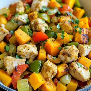 - 2 boneless, skinless chicken breasts, diced - 2 medium sweet potatoes, peeled and cubed - 1 red bell pepper, chopped - 1 green bell pepper, chopped - 1 medium onion, diced - 3 cloves garlic, minced - 2 tablespoons Cajun seasoning - 2 tablespoons olive oil - 1 cup chicken broth - Fresh parsley, chopped for garnish - Salt and pepper to taste To get the best results, you need to measure your ingredients correctly. Use dry measuring cups for solid items like sweet potatoes. For liquids like chicken broth, use liquid measuring cups. Always level off dry ingredients with a straight edge. This helps ensure your dish turns out just right. You can swap out ingredients if you need to. Instead of chicken, try shrimp or tofu for a different protein. If you don’t have sweet potatoes, regular potatoes work well too. For the Cajun seasoning, you can use a mix of paprika and chili powder if you're out. These swaps can keep your dish tasty and fun! {{ingredient_image_1}} First, heat 1 tablespoon of olive oil in a large skillet over medium-high heat. Once the oil is hot, add the diced chicken breasts. Sprinkle Cajun seasoning, salt, and pepper over the chicken. Cook for about 5-7 minutes. Stir often until the chicken is browned and cooked through. This step locks in the flavor and keeps the chicken juicy. After cooking, remove the chicken from the skillet and set it aside. In the same skillet, add another tablespoon of olive oil. Heat it up, then add cubed sweet potatoes, diced onions, and minced garlic. Sauté these for about 5 minutes. You want the onions to turn translucent. This step enhances the sweetness of the sweet potatoes and brings out the flavors. Next, add the chopped red and green bell peppers. Stir well and cook for an additional 5-7 minutes. The sweet potatoes should be tender but not mushy. Now it's time to bring everything together. Pour in 1 cup of chicken broth and let it simmer gently. This allows the flavors to meld beautifully. Cook for about 3-4 minutes. After that, return the cooked chicken to the skillet. Toss everything together to combine well. Cook for another 2-3 minutes until the chicken is heated through. You should notice the mixture thickening slightly. The final step is to garnish with fresh parsley before serving. This adds a pop of color and freshness to your dish. To boost the taste of your Cajun chicken sweet potato skillet, consider adding more spices. Try smoked paprika for a deeper flavor. A pinch of cayenne can add heat if you like spice. You could also add a splash of lime juice for a bright note. Fresh herbs like thyme or oregano can add earthiness. These small tweaks can make your dish even more delicious. For even cooking, cut the sweet potatoes into uniform pieces. This helps them cook at the same rate. Make sure your skillet is hot before adding oil and chicken. This sears the chicken well and locks in juices. Stir often to prevent burning, especially while sautéing the veggies. If things start to stick, add a little more chicken broth or oil. For a great presentation, serve the skillet right from the pan. It looks rustic and inviting. Garnish with chopped parsley for color and freshness. A lemon wedge on the side adds a nice touch. You can pair this dish with a simple green salad or crusty bread. These sides balance the rich flavors and add freshness to your meal. Pro Tips Use Fresh Ingredients: Fresh vegetables and herbs enhance the flavor of the dish significantly. Aim for the freshest sweet potatoes and bell peppers you can find. Customize the Heat: Adjust the amount of Cajun seasoning according to your preference. If you like it spicier, add more, or consider using a milder version for a less intense flavor. Cook Sweet Potatoes Thoroughly: Ensure that the sweet potatoes are cooked until tender. You can check this by piercing them with a fork; they should break apart easily. Garnish for Flavor: Fresh parsley not only adds a pop of color but also enhances the dish's flavor. Consider adding a squeeze of lemon juice for brightness just before serving. {{image_2}} You can switch up the protein in this dish. Shrimp works great! Just cook it until it turns pink. Sausage is another tasty choice. Slice it up and sauté it with the veggies. If you want a plant-based option, try tofu. Press and cube the tofu, then cook it until golden. It adds nice texture and flavor. Want a meatless meal? Use lentils or quinoa instead of chicken. They soak up all the Cajun spices. Cook the lentils until soft. For quinoa, rinse it first, then cook it in the broth. Both options give you a hearty dish without meat. You still get that great Cajun flavor! Feel free to get creative with spices and veggies. Add some corn or zucchini for color and crunch. You can also try different spices like smoked paprika or cayenne for extra heat. Experiment with herbs, too. Fresh thyme or oregano can change the whole vibe! Each twist gives you a new dish to enjoy. To store leftovers, let the dish cool first. Place it in an airtight container. You can keep it in the fridge for up to three days. For longer storage, freeze it in a freezer-safe container. Make sure to label the container with the date. When you're ready to eat, reheat in a skillet over medium heat. Stir often to heat evenly. You can also use the microwave. Heat in short bursts, stirring in between, to avoid hot spots. In the fridge, the Cajun Chicken Sweet Potato Skillet lasts about three days. If frozen, it can last up to three months. Just remember to thaw it in the fridge before reheating. This way, you keep the best flavor and texture. Yes, you can prepare Cajun Chicken Sweet Potato Skillet in advance. Start by cooking the chicken and veggies as directed. Let them cool completely before storing. You can keep it in the fridge for up to three days. When you are ready to eat, reheat it on the stove or in the microwave. Add a splash of chicken broth to keep it moist. This saves time on busy nights! To make this meal even better, serve it with some tasty sides. Here are a few ideas: - Steamed green beans: Their crunch pairs well with the skillet. - Cornbread: This adds a sweet, fluffy touch to your plate. - Simple salad: A fresh side salad with vinaigrette brightens the meal. - Rice or quinoa: These grains soak up the flavors nicely. Absolutely! If you prefer less heat, you can adjust the Cajun seasoning. Start with half the amount. Taste as you cook, and add more if you like. You can also mix in some mild spices like paprika or oregano. If you want to add flavor without the spice, try adding a little lemon juice or fresh herbs. This keeps the dish tasty but toned down. In this blog post, we explored a delicious Cajun chicken sweet potato skillet. We covered essential ingredients, measuring tips, and fun substitutes. I provided step-by-step instructions for cooking and sautéing, along with tips to enhance flavor and serving ideas. You can even try variations with different proteins or spice levels. Remember, storing leftovers properly keeps them fresh. With these insights, you can enjoy this tasty dish anytime. Cooking is about creativity and fun, so enjoy making it your own!