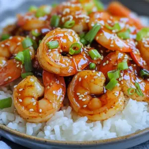 - 1 pound large shrimp, peeled and deveined - 4 tablespoons honey - 3 cloves garlic, minced - 2 tablespoons soy sauce - 1 tablespoon sriracha (adjust according to spice preference) - 1 tablespoon olive oil - 1 teaspoon freshly grated ginger - 1 tablespoon lime juice - Salt and pepper to taste The main ingredients create a sweet and spicy mix. The honey adds sweetness, while sriracha brings heat. Garlic and ginger enhance the dish with their rich flavors. Fresh shrimp soak up these tasty notes, making every bite special. - 2 green onions, thinly sliced - Sesame seeds Garnishes elevate your dish. Green onions add a fresh crunch. Sesame seeds provide a nutty flavor and pretty look. These extras make your meal pop on the plate. If you lack sriracha, use chili paste or red pepper flakes. For a gluten-free option, swap soy sauce for tamari. If you need a different sweetener, try maple syrup or agave instead of honey. These swaps keep the dish flavorful while catering to your needs. {{ingredient_image_1}} Start by making the marinade. In a medium bowl, mix together 4 tablespoons of honey, 3 cloves of minced garlic, and 2 tablespoons of soy sauce. Add 1 tablespoon of sriracha for some heat. If you want it spicier, add more sriracha. Then, include 1 teaspoon of freshly grated ginger and 1 tablespoon of lime juice. Whisk all ingredients until blended. Next, add 1 pound of peeled and deveined shrimp. Make sure each shrimp gets coated well. Let the shrimp sit in the marinade for 15-20 minutes. This time will help the shrimp soak up all the great flavors. Heat 1 tablespoon of olive oil in a large skillet over medium-high heat. Once the oil is hot, add the marinated shrimp along with the marinade. Cook the shrimp for about 2-3 minutes on one side. You will know they are ready to flip when they turn pink. Then, flip the shrimp and cook for another 2-3 minutes. Be careful not to overcook them. They should look pink and opaque when done. Season with salt and pepper to taste, adding just the right touch of flavor. After cooking, take the skillet off the heat. Transfer the shrimp to a serving dish. Drizzle any leftover sauce from the skillet on top of the shrimp. This adds extra flavor. For a lovely finish, garnish with thinly sliced green onions and a sprinkle of sesame seeds. These final touches make the dish look great and taste even better. Enjoy your spicy honey garlic shrimp! To make the best marinade, mix honey, garlic, soy sauce, sriracha, ginger, and lime juice. Whisk them well until they blend smoothly. The honey adds sweetness, while sriracha gives heat. Adjust the sriracha if you like it milder or spicier. Always let the shrimp sit in the marinade for 15-20 minutes. This step helps the flavors soak into each shrimp. Use a large skillet and heat olive oil over medium-high heat. This makes the shrimp cook evenly. Add the shrimp along with the marinade to the skillet. Cook them for 2-3 minutes on each side. Look for a pink, opaque color to know they are done. Avoid overcooking; this keeps them juicy. Season with salt and pepper for extra taste. Serve your shrimp on a bed of jasmine rice or a fresh green salad. This adds a nice crunch. Drizzle any leftover sauce from the skillet over the shrimp for more flavor. Garnish with sliced green onions and sesame seeds for a pop of color. Lime wedges on the side add a fresh, zesty twist. Enjoy your tasty creation! Pro Tips Marinate for Maximum Flavor: Allow the shrimp to marinate for at least 30 minutes, or even up to an hour, to really absorb the flavors of the honey, garlic, and spices. Use Fresh Ingredients: Fresh shrimp and freshly minced garlic will make a significant difference in taste compared to frozen shrimp and pre-minced garlic. Adjust Spice Level: If you prefer a milder dish, reduce the amount of sriracha or replace it with a milder hot sauce. Perfect Cooking Time: Keep an eye on the shrimp while cooking; they should be cooked just until they turn pink and opaque to avoid becoming tough. {{image_2}} You can add veggies to your Spicy Honey Garlic Shrimp for extra flavor. Bell peppers, snap peas, or broccoli work great. Start by sautéing the vegetables in olive oil before adding the shrimp. This way, you get a full meal with added crunch and nutrients. Not everyone loves heat, so you can adjust the spice. If you want less spice, use less sriracha. You can also replace it with a milder sauce, like sweet chili sauce. For more heat, add fresh chili slices or increase the sriracha. Taste as you go to find your perfect balance. You can switch up the sauce for a new twist. Try teriyaki sauce for a sweet touch. Or use a mix of soy sauce and lime for brightness. Each sauce brings a unique flavor to your dish. Experiment with what you have on hand to keep things exciting! Store any leftover Spicy Honey Garlic Shrimp in an airtight container. Keep it in the fridge for up to three days. This helps keep the shrimp fresh and tasty. If you want to keep it longer, freezing is a great option. To reheat the shrimp, use a skillet on low heat. Add a splash of water or broth to keep it moist. Cook for about five minutes until warmed through. You can also use a microwave. Just cover it and heat for one to two minutes. Stir halfway for even heating. To freeze, place the shrimp in a freezer-safe bag. Remove as much air as possible before sealing. Label the bag with the date. The shrimp will stay good for up to three months. When ready to eat, thaw in the fridge overnight before reheating. To reduce the heat, use less sriracha. You can also skip it entirely. If you want some heat, choose chili flakes instead. Adding more honey can balance the spice, making it sweeter. If you like mild flavors, use sweet soy sauce. This will keep the dish tasty without the heat. Yes, you can use frozen shrimp. Just make sure to thaw them first. Place the shrimp in cold water for about 15 minutes. This helps them thaw evenly. Drain and pat them dry before marinating. The flavor will still be great, so don't worry! Cook shrimp until they turn pink and opaque. This usually takes about 2-3 minutes per side. If they curl into a C shape, they are done. Be careful not to overcook them, or they will become rubbery. Keep an eye on them as they cook! This blog post shared a simple recipe for Spicy Honey Garlic Shrimp. You learned about key ingredients, marinating techniques, and cooking steps. There were also tips for flavor, variations with veggies, and storage information. Keep experimenting with spiciness and sauces to make this dish your own. Enjoy cooking and sharing these tasty shrimp with friends or family. You’ll impress them with your skills!