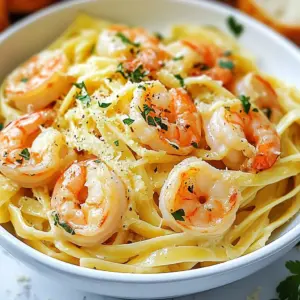 - 8 oz fettuccine or linguine pasta - 1 lb large shrimp, peeled and deveined - 4 cloves garlic, minced - 1 cup heavy cream - 1 cup chicken or vegetable broth - 1/2 cup grated Parmesan cheese - 2 tablespoons olive oil - 1 tablespoon butter - Salt and pepper to taste - 1 teaspoon red pepper flakes (optional) - Fresh parsley, chopped, for garnish - Pasta: Use 8 ounces of fettuccine or linguine. This is enough for four servings. - Shrimp: One pound of large shrimp works best. Make sure they are peeled and deveined. - Garlic: You need four cloves, minced. Fresh garlic gives the best flavor. - Heavy cream: One cup creates a rich and creamy sauce. - Broth: Use one cup of chicken or vegetable broth. This adds depth to the sauce. - Parmesan cheese: Half a cup of grated cheese gives a nice salty touch. - Olive oil: Two tablespoons help cook the shrimp and garlic. - Butter: One tablespoon adds flavor and richness. - Salt and pepper: Use to taste, enhancing the dish. - Red pepper flakes: One teaspoon adds a little heat, if you like it spicy. - Parsley: Freshly chopped parsley is for garnish, adding color and freshness. Both fresh and frozen shrimp work well for this recipe. Fresh shrimp has a sweet flavor and a firmer texture. Frozen shrimp is convenient and often just as good. If using frozen shrimp, thaw them in the fridge overnight or run them under cold water briefly. Always pat them dry before cooking. This helps them sear well, giving you that perfect pink color. {{ingredient_image_1}} Start by filling a large pot with water. Add a good amount of salt to flavor the pasta. Bring it to a boil over high heat. Once boiling, add 8 oz of fettuccine or linguine pasta. Cook it according to the package instructions until it's al dente. This usually takes about 8-10 minutes. Reserve 1/2 cup of the pasta water before draining. Drain the pasta and set it aside. In a large skillet, heat 2 tablespoons of olive oil and 1 tablespoon of butter over medium heat. Wait for the butter to melt completely. Add 4 cloves of minced garlic to the skillet. Sauté for about 30 seconds until it smells amazing. Next, add 1 lb of peeled and deveined shrimp. Season with salt, pepper, and optional red pepper flakes. Cook for 2-3 minutes on each side until the shrimp turn pink and opaque. Remove the shrimp and set them aside. In the same skillet, pour in 1 cup of chicken or vegetable broth. Bring it to a simmer. Lower the heat and add 1 cup of heavy cream. Let the mixture simmer for 2-3 minutes. Stir occasionally until it thickens slightly. This is your creamy sauce base. Now it’s time to bring it all together. Add the drained pasta and cooked shrimp back into the skillet. Stir well to coat everything in the creamy sauce. If the sauce seems too thick, gradually add the reserved pasta water until it reaches your desired consistency. Finally, stir in 1/2 cup of grated Parmesan cheese. Mix until the cheese melts and blends into the sauce. Taste and adjust the seasoning if needed. To get the right sauce for creamy garlic shrimp pasta, start with the cream. Use heavy cream for a rich texture. Let it simmer gently in the pan. This helps thicken the sauce. If it gets too thick, add a little reserved pasta water. This will loosen it up without losing flavor. Stir well to mix everything. The sauce should coat the pasta nicely. Cooking shrimp is simple, but timing is key. Use large shrimp for a nice bite. Heat olive oil and butter in a skillet. Once hot, add minced garlic first. This makes the kitchen smell great. Then, add the shrimp. Cook them for 2-3 minutes per side. Watch for color change. When they turn pink and opaque, they are done. Overcooking makes shrimp tough. So, remove them from the heat as soon as they are ready. For extra flavor, don’t skip the seasonings. Salt and pepper are essential. Red pepper flakes add a nice kick if you like heat. Fresh herbs like parsley give a burst of freshness. You can also add lemon zest for a bright note. Parmesan cheese enriches the sauce, so don’t hold back on it. Taste your sauce before serving. Adjust the seasonings if needed. This ensures a dish that impresses every time. Pro Tips Use Fresh Shrimp: Fresh shrimp will enhance the flavor of the dish significantly. If possible, buy shrimp from a reputable source or a seafood market for the best taste and texture. Don't Overcook the Pasta: Cooking the pasta al dente is crucial as it will continue to cook slightly when combined with the sauce. This helps prevent a mushy texture. Adjust the Sauce Consistency: If the sauce becomes too thick, gradually add the reserved pasta water to achieve the desired creaminess without watering down the flavor. Enhance with Lemon: A squeeze of fresh lemon juice just before serving can brighten the flavors of the creamy sauce and shrimp, adding a refreshing touch. {{image_2}} You can easily boost the nutrition of this dish by adding vegetables. Spinach is a great choice. Just add it to the pan with the shrimp. It will wilt quickly and mix well with the sauce. Bell peppers also work. Slice them thin and add them while cooking the shrimp. They add color and crunch. If you need a gluten-free option, don’t worry! Many brands offer gluten-free pasta. You can find rice, chickpea, or lentil pasta. These options cook well and taste great. Just follow the package instructions for cooking time. The creamy sauce pairs well with these gluten-free pastas. To make this dish even more exciting, try adding new flavors. Lemon zest gives a fresh twist. Just grate a little lemon peel and mix it into the sauce. Fresh herbs like basil or cilantro can add a nice touch, too. Chop them finely and stir them in right before serving. These simple changes will make your creamy garlic shrimp pasta unique. To keep your creamy garlic shrimp pasta fresh, let it cool first. Place the pasta in an airtight container. You can store it in the fridge for up to three days. Be sure to cover it well. This helps keep moisture in and flavors strong. When you are ready to enjoy the leftovers, reheating is key. You can use the microwave or a skillet. If using the microwave, heat in short bursts of 30 seconds. Stir in between to avoid hot spots. If using a skillet, add a splash of broth or cream. Heat over low to medium heat, stirring gently until warmed through. This keeps the pasta creamy and delicious. Freezing is a great option if you want to save some pasta for later. First, let the pasta cool completely. Separate the pasta and sauce before freezing. Store each in different airtight containers. This helps them freeze well. You can freeze the sauce for up to three months. The pasta can also freeze, but it is best used within one month. To reheat, thaw overnight in the fridge. Then, use the microwave or stove to warm both up, adding a bit of cream if needed. Yes, you can use any pasta you like! While fettuccine or linguine work best, feel free to try penne, spaghetti, or even gluten-free options. The key is to cook the pasta until it's al dente. This gives you the best texture in the dish. To lighten the dish, swap heavy cream for half-and-half or a plant-based cream. You can also reduce the amount of butter and cheese. Adding more veggies like spinach or zucchini can boost nutrition without adding too many calories. This pasta pairs well with a simple green salad. A light vinaigrette can balance the richness of the dish. Garlic bread is a great choice too. It lets you soak up that creamy sauce. You could also serve it with a glass of white wine for a nice touch. This post shared how to make creamy garlic shrimp pasta. We covered key ingredients and their amounts, plus fresh versus frozen shrimp. The step-by-step guide helped you cook pasta, sauté shrimp, and make a rich sauce. Tips on perfect sauce and shrimp ensured great flavor. Variations let you add veggies or try gluten-free pasta. Lastly, we discussed how to store and reheat leftovers. You now have the tools to create this dish any time. Enjoy your cooking!