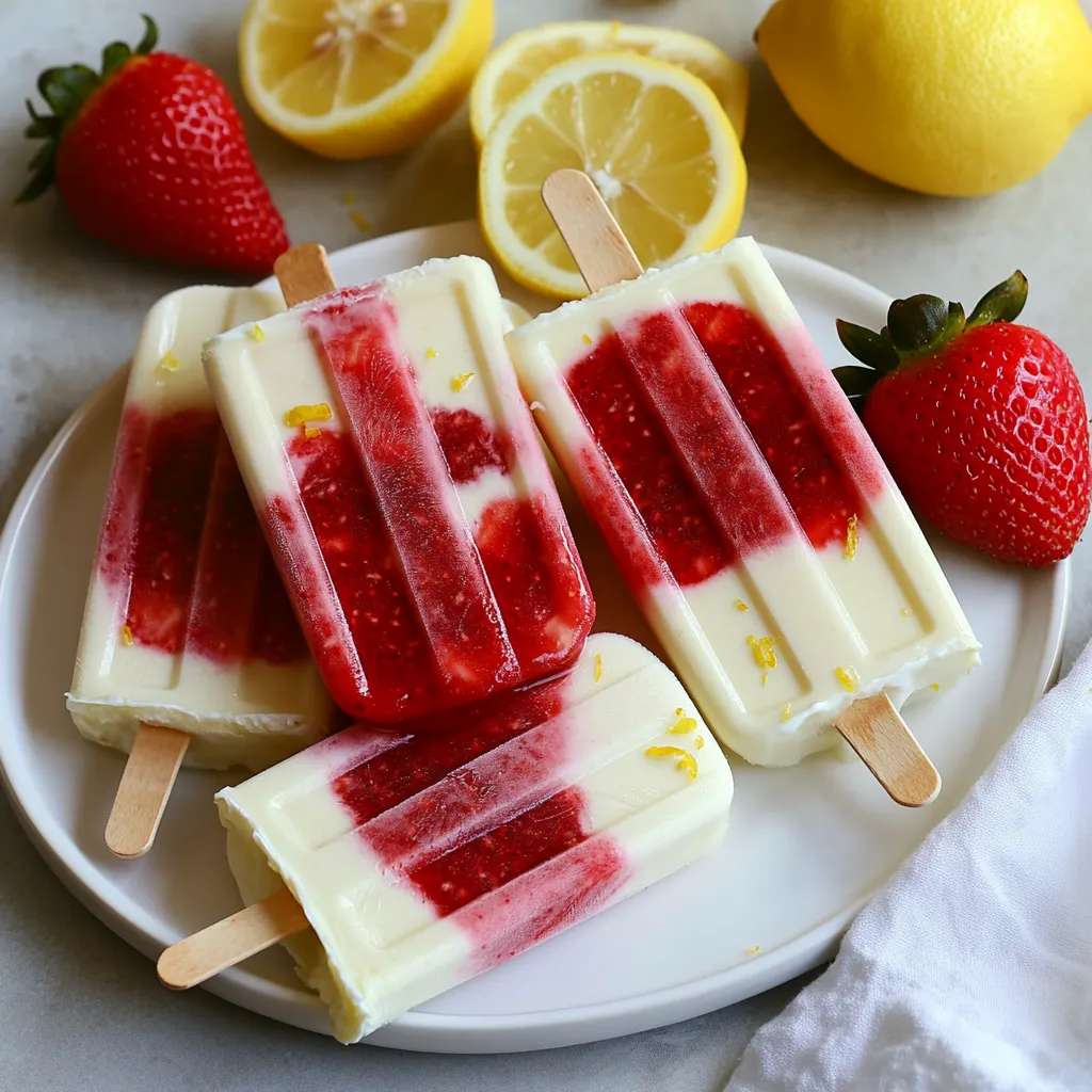 Strawberry Lemon Yogurt Popsicles Refreshing Treat
