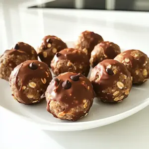 - 1 cup rolled oats - 1/2 cup natural peanut butter - 1/4 cup honey or maple syrup - 1/2 cup chocolate protein powder - 1/4 cup dark chocolate chips (dairy-free if desired) - 1/4 teaspoon vanilla extract - A pinch of sea salt For this recipe, I use a standard measuring cup and spoon. This helps keep the amounts just right. It’s important to measure accurately for the best taste and texture. I like using rolled oats because they give a nice chew. Natural peanut butter adds creaminess. You can choose honey or maple syrup based on your sweetness preference. You can mix and match some ingredients. If you need a nut-free option, try sunflower seed butter instead of peanut butter. If you want extra sweetness, add a dash more honey or maple syrup. For a fun twist, consider adding shredded coconut or chopped nuts. These choices can change the flavor and texture. Don’t hesitate to get creative! First, gather your ingredients. You need rolled oats, peanut butter, honey, and chocolate protein powder. Make sure your bowl is large enough for mixing. Start by adding the rolled oats and chocolate protein powder to the bowl. Mix them well with a spoon. This step helps blend the dry ingredients evenly. Next, add the peanut butter, honey, and vanilla extract into the dry mix. Sprinkle in a pinch of sea salt for flavor. Use a spatula or your hands to combine everything. Mix until the mixture is smooth and fully combined. If it feels too dry, add more peanut butter or honey. This will help everything stick together. Once mixed, it’s time to form the balls. Scoop out about one tablespoon of the mixture. Roll it between your hands to shape it into a ball. Place each ball on a parchment-lined baking sheet. Make sure they are spaced out. After you form all the balls, put the baking sheet in the fridge for about 30 minutes. This helps them firm up for a great texture. Each protein ball has about 100 calories. This makes them a great snack option. You can enjoy them without worrying too much about your calorie intake. For about 12 to 15 balls, the total adds up to around 1,200 to 1,500 calories. This is nice if you need a quick boost during the day. These protein balls are rich in nutrients. Each serving offers about: - Protein: 6 grams - Carbohydrates: 12 grams - Fat: 4 grams The protein comes mainly from the chocolate protein powder and peanut butter. The carbs mainly come from rolled oats and honey. The healthy fats are from the peanut butter and dark chocolate chips. The ingredients in these protein balls bring many health benefits: - Rolled Oats: Good for heart health. They help lower cholesterol and keep you full. - Natural Peanut Butter: Packed with healthy fats, protein, and fiber. It keeps your energy levels steady. - Honey or Maple Syrup: A natural sweetener that offers quick energy without refined sugars. - Chocolate Protein Powder: Helps build and repair muscles. It’s great after workouts. - Dark Chocolate Chips: Rich in antioxidants. They can improve heart health and mood. Each bite not only satisfies your sweet tooth but also helps fuel your body. {{image_2}} To get a great mixture, start by adding your dry ingredients first. Mix the rolled oats and chocolate protein powder well. This step makes sure the flavors blend evenly. Next, add the peanut butter, honey, vanilla, and a pinch of salt. Use a spatula or your hands to mix everything together. If you use your hands, it helps you feel the texture better. If your mixture is too crumbly, don’t worry! Just add a bit more peanut butter or honey. These ingredients help bind everything together. You want the mixture to be sticky but not too wet. If it feels dry, keep adding small amounts until it holds together. Remember, the right texture is key to rolling perfect balls. You can boost the flavor in fun ways! Try adding a dash of cinnamon for warmth. For a chewy texture, mix in some dried fruit like raisins or cranberries. You can also switch dark chocolate chips for milk chocolate or even nuts for crunch. Each change makes your protein balls unique and delicious! You can switch up the nuts and nut butters in this recipe. If you're not a fan of peanut butter, try almond butter or cashew butter. You can even use sunflower seed butter for a nut-free option. Each nut or butter brings its own flavor and nutrients. For example, almond butter adds a hint of sweetness and creaminess. Experiment and find your favorite! Adding flavor can make these protein balls even better. You could add spices like cinnamon or nutmeg for warmth. Try mixing in dried fruits, like raisins or cranberries, for extra sweetness and chewiness. Chia seeds or flaxseeds add a boost of fiber and omega-3s, too. Get creative with your add-ins to keep things fun and tasty! Making these protein balls vegan and gluten-free is easy. Use maple syrup instead of honey for sweetness. Choose gluten-free oats to keep it safe for gluten sensitivities. You can also add in plant-based protein powder. This way, everyone can enjoy these tasty treats. They will still be delicious and packed with nutrients! To keep your chocolate peanut butter protein balls fresh, store them in an airtight container. This will help avoid moisture and keep them tasty. Place the container in the fridge. The cool temperature helps maintain flavor and texture. When stored properly in the fridge, these protein balls can last up to a week. If you notice any change in smell or texture, it's best to toss them. Always check before you snack. If you want to keep them longer, try freezing them. Place the protein balls in a freezer-safe bag or container. Make sure to separate them with parchment paper, so they don’t stick together. They can last up to three months in the freezer. When you’re ready to eat, just take them out and let them thaw in the fridge. You’ve learned how to make tasty chocolate peanut butter protein balls. We covered the key ingredients, step-by-step instructions, and nutritional facts. I shared helpful tips to mix well and avoid crumbling. You can also explore fun variations, use different nuts, and even go vegan. Remember to store them properly to keep them fresh. With this guide, you can enjoy a nutritious snack that fits your diet and lifestyle. Enjoy making these protein balls and vary them to suit your tastes!
