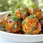 For these teriyaki turkey meatballs, you will need: - 1 lb ground turkey - 1/2 cup breadcrumbs - 1/4 cup green onions, finely chopped - 2 cloves garlic, minced - 1 tablespoon fresh ginger, grated - 1 egg, beaten - 1/4 cup soy sauce (low sodium if preferred) - 3 tablespoons honey - 1 tablespoon rice vinegar - 1 tablespoon sesame oil These ingredients create a juicy and flavorful base for the meatballs. Ground turkey keeps them moist, while garlic and ginger add a zesty kick. The soy sauce and honey bring that classic teriyaki taste. To make your meatballs even better, consider these garnishes: - Sesame seeds - Fresh cilantro These garnishes add a nice touch. The sesame seeds give a crunch, while cilantro adds freshness. If you need to make changes, here are some good swaps: - Ground chicken can replace turkey. - Panko breadcrumbs can be used instead of regular breadcrumbs. - Maple syrup can stand in for honey. - Coconut aminos can replace soy sauce for a soy-free option. These substitutions can keep your recipe flexible. Each change still keeps the great flavor and texture you want. {{ingredient_image_1}} First, set your oven to 400°F (200°C). This temperature helps the meatballs cook evenly. Next, grab a baking sheet and line it with parchment paper. This step makes clean-up easy and helps the meatballs not stick. In a big bowl, mix the ground turkey, breadcrumbs, and green onions. Add the minced garlic and grated ginger. Don’t forget the beaten egg! Use your hands or a spoon to blend everything well. The mixture should feel sticky but hold together. Shape this mixture into meatballs. Aim for about one inch in size. Place them on the lined baking sheet, leaving space between each one. Now it's time to create the teriyaki glaze. In a separate bowl, whisk together the soy sauce, honey, rice vinegar, and sesame oil. This mix brings a sweet and savory flavor. Brush half of this glaze onto the meatballs. Make sure to coat them well. Set aside the rest for later. Bake the meatballs in your preheated oven for 20 minutes. They should turn golden brown and be cooked through. After 20 minutes, take them out and toss them in the reserved teriyaki glaze. This adds extra flavor. Return them to the oven for another 5 minutes. This last step allows the glaze to caramelize a bit. When done, let them cool for a few minutes before serving. Enjoy your homemade teriyaki turkey meatballs! To keep your meatballs juicy, use 1 pound of ground turkey. Ground turkey can dry out easily. Mix in breadcrumbs and egg for moisture. The breadcrumbs absorb juices and help hold everything together. Don't overmix the meatball mixture; this can make them tough. Aim for a light hand when forming the meatballs. The teriyaki glaze is key to flavor. Brush half of it on the meatballs before baking. This helps the glaze caramelize and stick. After baking, toss the meatballs in the reserved glaze. This adds a fresh layer of flavor. Return them to the oven for 5 minutes to get that sticky finish. You can make these meatballs ahead of time. Prepare them and store them in the fridge for up to 24 hours. Just add the glaze right before baking. This saves time on busy nights. If you freeze them, thaw overnight in the fridge before cooking. Bake as directed when you're ready to enjoy! Pro Tips Use Fresh Ingredients: Always opt for fresh garlic and ginger for the best flavor in your meatballs. Don’t Overmix: When combining the ingredients for the meatballs, mix just until combined to keep them tender. Adjust Sweetness: Feel free to modify the amount of honey in the glaze based on your personal preference for sweetness. Serve with Sides: Pair these meatballs with steamed rice or vegetables for a complete meal experience. {{image_2}} If you want to mix things up, try different proteins. Ground chicken works well and gives a lighter taste. Beef is another good choice. It adds a rich flavor that many love. If you prefer plant-based options, use lentils or chickpeas. Just mash them well and adjust the spices for taste. Each protein brings a new twist to your meatballs. The teriyaki glaze is key to the taste. You can play with it! Add some garlic or chili flakes for a kick. If you like sweet flavors, try brown sugar instead of honey. For a tangy twist, add orange juice or zest. You can even use pineapple juice for a fruity touch. Each change will make your meatballs unique. These meatballs are great on their own, but you can serve them in many ways. Try them on a bed of rice or noodles. They also pair well with steamed veggies or a fresh salad. If you're hosting, serve them as appetizers with toothpicks. Don't forget to provide extra glaze for dipping. These options make meals fun and tasty! After cooking, let the teriyaki turkey meatballs cool. Place them in an airtight container. They can stay fresh in the fridge for up to three days. Make sure to store the meatballs with some glaze to keep them moist. You can freeze the meatballs if you want to store them longer. First, let them cool completely. Then, place them in a single layer on a baking sheet. Freeze them for about one hour. Once frozen, transfer the meatballs to a freezer-safe bag. They can last up to three months in the freezer. To reheat, you can use the oven or the microwave. For the oven, preheat it to 350°F (175°C). Place the meatballs on a baking sheet and heat for about 10 minutes. If using a microwave, heat in 30-second intervals until warm. Always check that the meatballs are hot all the way through before serving. Yes, you can make Teriyaki Turkey Meatballs ahead of time. Prepare the meatballs and store them in the fridge for up to 24 hours. You can also freeze them for up to three months. Just thaw them in the fridge overnight before cooking. This makes meal prep easy and saves time. To check if the meatballs are cooked, use a meat thermometer. The internal temperature should reach 165°F (74°C). If you don’t have a thermometer, cut one meatball in half. It should be no longer pink inside and the juices should run clear. You can serve Teriyaki Turkey Meatballs with many sides. Here are some ideas: - Steamed rice or quinoa - Stir-fried vegetables - Noodles tossed in sesame oil - A fresh green salad These sides balance the flavors nicely and add healthy options. Yes, you can use other meats for this recipe. Ground chicken or pork work well as substitutes. Beef can also be used, but it will change the flavor. Just adjust the cooking time if using a different meat. Each option gives a unique taste to the dish. In this blog post, we explored tasty teriyaki turkey meatballs. We covered main ingredients and optional garnishes. You learned how to combine and bake them perfectly. I shared tips for keeping meatballs moist and glazing well. We also discussed fun variations and storage ideas. In the end, teriyaki turkey meatballs are fun to make and enjoy. Try different flavors and share with friends.