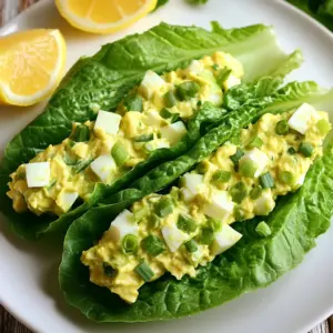 To make avocado egg salad lettuce wraps, gather the following items: - 4 hard-boiled eggs, chopped - 1 ripe avocado, mashed - 1 tablespoon Greek yogurt - 1 tablespoon Dijon mustard - 1 tablespoon lemon juice - 1 green onion, finely chopped - 1/4 teaspoon garlic powder - Salt and pepper to taste - 1 head of romaine or butter lettuce, leaves separated This dish is not only tasty but also packed with health benefits. Here’s what each ingredient offers: - Hard-boiled eggs provide protein and essential vitamins. - Avocado is rich in healthy fats, fiber, and potassium. - Greek yogurt adds creaminess and probiotics for gut health. - Dijon mustard offers flavor with low calories. - Lemon juice boosts vitamin C and aids digestion. - Green onion adds flavor and contains antioxidants. - Garlic powder may help boost your immune system. - Lettuce is low in calories and high in water content, keeping you hydrated. When picking your ingredients, freshness is key. Here are some tips: - Eggs: Choose eggs with no cracks. Check the sell-by date for freshness. - Avocado: Look for avocados with a slight give when gently pressed. - Greek yogurt: Check the expiration date and ensure it’s creamy and smooth. - Mustard: Ensure it’s from a trusted brand without added preservatives. - Lemon: Pick firm lemons with smooth skin for juiciness. - Green onions: Choose firm green onions with fresh green tops. - Garlic powder: Ensure it’s stored in a cool, dry place for freshness. - Lettuce: Select crisp leaves without brown spots or wilting. These tips help ensure your avocado egg salad wraps taste great and stay healthy! {{ingredient_image_1}} 1. Start by chopping the four hard-boiled eggs into small pieces. 2. Next, mash the ripe avocado in a bowl until it's smooth. 3. Add the chopped eggs to the mashed avocado. 4. Mix in one tablespoon of Greek yogurt and one tablespoon of Dijon mustard. 5. Squeeze in one tablespoon of lemon juice for a fresh taste. 6. Chop one green onion finely and add it to the bowl. 7. Sprinkle in 1/4 teaspoon of garlic powder. 8. Season with salt and pepper to taste. 9. Stir the mixture gently, being careful not to mash the eggs too much. 10. Once well combined, take a lettuce leaf and spoon on the avocado egg salad. 11. Fold the sides of the lettuce over the filling. Serve right away! While I can't provide visuals, you can find many helpful videos online. Search for “Avocado Egg Salad Lettuce Wraps” for step-by-step guides. Watching a video can show you how to fold the wraps perfectly. - Over-mixing: Mixing too much can turn the eggs into mush. - Ignoring freshness: Use fresh ingredients for the best flavor. - Skipping seasoning: Always taste and adjust salt and pepper. - Wrong lettuce choice: Romaine or butter lettuce works best for wraps. - Letting it sit: Serve immediately to keep the lettuce crisp. To get a creamy texture for your avocado egg salad, use ripe avocados. They should feel soft but firm when you press them. Mash the avocado well, but mix gently with the hard-boiled eggs. This way, you keep some chunks of eggs for nice bites. You can add more flavor with fresh herbs. Chopped dill or cilantro works great. For a spicy kick, try a dash of hot sauce or a sprinkle of red pepper flakes. If you enjoy tanginess, mix in a bit more lemon juice. Taste as you go to find your perfect blend. For a beautiful presentation, arrange the lettuce wraps on a bright platter. Garnish with extra chopped green onions or lemon slices. This adds a pop of color. Serve the wraps right after you fill them to keep the lettuce crisp. Enjoy your tasty and healthy snack! Pro Tips Perfectly Boil Your Eggs: For the best hard-boiled eggs, place them in cold water, bring to a boil, cover, and remove from heat. Let them sit for 12 minutes before transferring to an ice bath. Choose Ripe Avocados: Ensure your avocados are ripe for a creamy texture. They should yield slightly to gentle pressure when squeezed. Customize Your Seasoning: Feel free to add spices like paprika or cayenne pepper for an extra kick, or fresh herbs like dill or cilantro for added flavor. Serve Fresh: Assemble the lettuce wraps just before serving to maintain crunch. If making in advance, store the egg salad mixture in the refrigerator and fill the lettuce leaves right before eating. {{image_2}} If you have dietary needs, you can change the recipe. For a dairy-free version, skip the Greek yogurt and use avocado alone. You can also try using a vegan mayo for creaminess. If you're allergic to eggs, you can swap in chickpeas. Mash them well for a similar texture. You can make this avocado egg salad even more exciting. For a spicy kick, add a pinch of cayenne pepper or a splash of hot sauce. If you like herbs, try fresh dill or cilantro. Both add a great taste and freshness. Lemon zest can also enhance the flavor, giving it a nice brightness. You can serve the avocado egg salad in many ways. Wrap it in lettuce leaves for a fun snack. You can also spread it on whole-grain toast for a meal. If you want a light lunch, place it in a bowl with mixed greens. This adds crunch and makes it more filling. To keep your avocado egg salad fresh, store it in an airtight container. Use a bowl that seals tightly. This helps prevent air from getting in. It keeps the salad creamy and tasty. If you have extra lettuce wraps, wrap them in plastic wrap or foil. Place your container in the fridge right after you make it. The cool temperature slows spoilage. Make sure to eat the salad within three days. Avocado can brown quickly, so check for color change. If it turns brown, mix it well before eating. It still tastes great! You don't need to reheat avocado egg salad. It’s best served cold in lettuce wraps. If you want to warm it, use low heat. Heat for just a few minutes until slightly warm. Avoid cooking it too long, or the eggs may dry out. Avocado egg salad lasts about 1 to 2 days in the fridge. Keep it in an airtight container. The avocado may darken, but it’s still safe to eat. Yes, you can prepare this recipe ahead of time. Make the salad and store it in the fridge. Just keep the lettuce wraps separate until you are ready to serve. This keeps the lettuce crisp. You can use romaine or butter lettuce for wraps. Both types are sturdy and hold the filling well. Romaine adds a nice crunch, while butter lettuce is tender and sweet. Yes, you can replace eggs with chickpeas for a vegan version. Mash the chickpeas and mix with avocado, vegan yogurt, mustard, and lemon juice. This keeps the creamy texture and flavor. In this article, we covered key ingredients for a tasty dish, their health perks, and how to pick the best ones. I shared step-by-step instructions, a visual guide, and tips to avoid common mistakes. You learned tricks for a creamy texture and ways to present your meal nicely. We also explored variations to fit dietary needs and how to store leftovers for later meals. Remember, simple meals can be fun and good for you. Enjoy creating and sharing this dish!