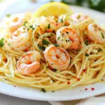 To make Lemon Garlic Shrimp Pasta, you'll need: - 8 ounces spaghetti or linguine - 1 pound large shrimp, peeled and deveined - 4 cloves garlic, minced - 1 lemon, zested and juiced - 1/4 cup unsalted butter - 1/4 cup olive oil - 1/4 teaspoon red pepper flakes - Salt and pepper to taste - 1/4 cup fresh parsley, chopped - Optional: Grated Parmesan cheese for serving Every ingredient is important. For the pasta, you can use spaghetti or linguine, depending on your taste. If you want a lighter option, use zucchini noodles instead. For the shrimp, large shrimp is best for this dish, but medium shrimp also work. If you don’t have fresh garlic, use 1/8 teaspoon of garlic powder for each clove. You can replace unsalted butter with ghee or olive oil for a dairy-free choice. If you want less heat, skip the red pepper flakes. Fresh ingredients shine in this dish. Fresh shrimp gives better flavor and texture. Always buy shrimp that smells clean and fresh. For garlic, fresh cloves are best. They add a strong, rich taste. Lemon zest adds brightness. Use fresh lemons for zest and juice. Pre-packaged lemon juice lacks the same zing. If fresh herbs are not available, you can use dried parsley. However, fresh parsley adds a pop of color and flavor. When possible, choose fresh over pre-packaged for the best results. {{ingredient_image_1}} First, fill a large pot with water. Add salt to make it taste like the sea. Bring the water to a boil. Once boiling, add 8 ounces of spaghetti or linguine. Cook the pasta according to the package instructions until it is al dente. This usually takes about 8 to 10 minutes. When it’s done, reserve 1 cup of the pasta water. Then, drain the rest. Now, grab a large skillet and place it over medium heat. Add 1/4 cup of unsalted butter and 1/4 cup of olive oil. Let them melt together. Once hot, add 4 minced garlic cloves and 1/4 teaspoon of red pepper flakes. Sauté for about 1 minute. You want to smell that garlic! Next, add 1 pound of large shrimp, peeled and deveined. Season with salt and pepper. Cook the shrimp for about 2 to 3 minutes on each side. They should turn pink and curl up. After cooking the shrimp, add the juice and zest of 1 lemon to the pan. Stir to combine. This will bring a bright flavor to the dish. Don’t forget to scrape up any bits stuck to the skillet; they add great taste! Next, toss in the cooked pasta and half of the reserved pasta water. Stir everything together. If the pasta looks dry, add more pasta water to create a light sauce. Finally, take the skillet off the heat and stir in 1/4 cup of chopped fresh parsley. This adds color and freshness. Adjust the seasoning to taste. Enjoy your dish hot, and sprinkle grated Parmesan cheese on top if you like. To get shrimp just right, start with fresh shrimp. Look for large shrimp that are pink and firm. When cooking, heat your skillet over medium heat. Add butter and olive oil, then garlic. This makes a tasty base. Add shrimp next. Cook them for 2-3 minutes on each side. The shrimp should turn pink and curl slightly. This shows they are done. If you overcook shrimp, they can become tough. Remember, shrimp cook fast! Seasoning is key to great flavor. Use salt and pepper to taste. Red pepper flakes add a nice kick. You can adjust the amount based on your spice level. If you want a bolder lemon taste, add more lemon juice. The lemon zest gives a fresh aroma. Also, consider adding fresh herbs like parsley. They brighten the dish and add color. Taste as you go, and make adjustments! This dish works well for meal prep. You can cook the shrimp and pasta in advance. Store them separately to keep the pasta from getting soggy. When you’re ready to eat, just reheat them. You can add a splash of olive oil or pasta water to keep it moist. This way, you get a fresh taste even after storing. Enjoy a healthy meal in no time! Pro Tips Fresh Shrimp is Best: Always use the freshest shrimp you can find for the best flavor and texture. If possible, buy them from a reputable seafood market on the day of cooking. Don't Overcook the Shrimp: Shrimp cooks very quickly; once they turn pink and opaque, they're done. Overcooking can make them rubbery, so keep an eye on them! Reserve Pasta Water: Always save some pasta water before draining. This starchy water can be used to adjust the consistency of your sauce and help it cling to the pasta better. Enhance the Flavor: For an extra layer of flavor, consider adding a splash of white wine after sautéing the garlic and before adding the shrimp. It will elevate the dish significantly! {{image_2}} You can add vegetables to this dish for more color and nutrition. Broccoli, bell peppers, or spinach work well. To make this, cook your chosen veggies in the skillet after the garlic. Then, add the shrimp and follow the rest of the steps. This keeps the dish light and fresh while adding great texture. If you love creamy pasta, this option is for you. After cooking the shrimp, add 1 cup of heavy cream to the skillet. Let it simmer for a few minutes. This will create a rich sauce that blends perfectly with the lemon and garlic. Toss in the pasta like before. You can still add parsley and cheese for extra flavor. For spice lovers, this version brings the heat. Use more red pepper flakes or add sliced fresh chili peppers. You can adjust the spice level to your taste. Just add them when cooking the garlic. This fiery twist adds excitement to the dish and wakes up your taste buds. After enjoying your Lemon Garlic Shrimp Pasta, store leftovers in an airtight container. Make sure to let the pasta cool before sealing it. You can keep it in the fridge for up to three days. This way, the flavors stay fresh. To reheat, place the pasta in a skillet over medium heat. Add a splash of water or olive oil to keep it moist. Stir gently for about five minutes until it’s warm. You can also use the microwave. Heat in short bursts, stirring in between. If you want to freeze the dish, it’s best to do so without the shrimp. Cooked shrimp can become rubbery when frozen. Store the pasta in a freezer-safe container for up to two months. When you’re ready to eat, thaw it overnight in the fridge. Cook fresh shrimp and mix them in for a delightful meal. Yes, you can use frozen shrimp. Just thaw the shrimp before cooking. Place them in cold water for about 15 minutes. This helps them cook evenly. Make sure to pat them dry before sautéing. This keeps the dish tasty and prevents excess water in the pan. Spaghetti or linguine works best for this dish. Both types hold the sauce well. They also pair nicely with the shrimp and garlic. You can try other shapes too, like fettuccine or penne. Just remember to adjust cooking times as needed. To make this dish gluten-free, use gluten-free pasta. There are many good options available. Look for brands made from rice, quinoa, or chickpeas. These pasta types cook well and taste great. Follow the package instructions for the best results. This article covered how to make a great Lemon Garlic Shrimp Pasta. We explored the key ingredients and the right measures for each. You learned how to prepare and cook the shrimp perfectly. I also shared tips for adjusting flavors and meal prep options. You have various tasty variations to try, from adding veggies to a creamy sauce. Plus, proper storage and reheating make enjoying leftovers easy. Use frozen shrimp or gluten-free pasta if you need. Now, you're ready to enjoy this dish anytime!