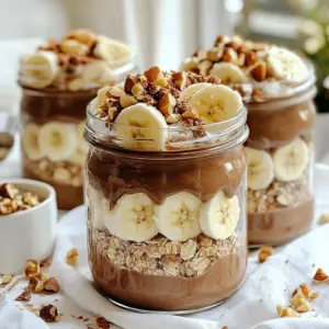 To make Chocolate Hazelnut Overnight Oats, gather these must-have items: - 1 cup rolled oats - 2 cups milk of choice (almond, oat, or dairy) - 2 tablespoons cocoa powder - 2 tablespoons chocolate hazelnut spread (like Nutella) - 1 tablespoon chia seeds - 1 tablespoon maple syrup or honey - 1/4 teaspoon vanilla extract - Pinch of salt These ingredients work together to create a creamy and chocolatey base that is both filling and flavorful. You can personalize your overnight oats with these tasty additions: - 1/4 cup chopped hazelnuts (for topping) - Sliced banana or berries (for serving) These extras not only add flavor but also provide texture and visual appeal. If you have dietary needs, you can easily swap some ingredients: - Use almond milk or oat milk for a dairy-free option. - Choose agave nectar instead of maple syrup or honey for a vegan option. - Try flaxseeds in place of chia seeds for a different boost. These substitutions help ensure everyone can enjoy this delicious recipe without worry. {{ingredient_image_1}} First, gather your ingredients. You need rolled oats, cocoa powder, chia seeds, and salt. For the wet mix, get your milk, chocolate hazelnut spread, maple syrup or honey, and vanilla extract. This recipe is simple and fun. Start by measuring everything out before you begin. 1. In a medium bowl, mix the rolled oats, cocoa powder, chia seeds, and a pinch of salt. Stir until everything blends well. 2. In another bowl or measuring cup, whisk together your milk and chocolate hazelnut spread. Add maple syrup or honey and vanilla extract. Mix until smooth. 3. Pour this liquid mix over the dry ingredients. Stir until all the oats are coated. You want a good mix. 4. Next, divide the mixture into two jars or containers. Seal them tightly with lids. This keeps the oats fresh. Make sure to use clear jars. This way, you can see the layers. It looks nice and inviting. Refrigerate the jars for at least 4 hours or overnight. This soaking time helps the oats become soft. When you’re ready to eat, stir the oats well. Top with chopped hazelnuts and sliced banana or berries for extra flavor. Enjoy! To boost the taste of your chocolate hazelnut overnight oats, consider adding spices. A pinch of cinnamon or a dash of nutmeg can add warmth. You can also mix in a spoonful of peanut butter for a nutty twist. If you like it sweeter, try adding more maple syrup or honey. For a fruity kick, toss in some fresh berries or sliced bananas right before serving. These small changes can make a big difference. Use high-quality ingredients for the best flavor. Choose rolled oats that are whole and fresh. For milk options, select a variety that suits your taste. Almond or oat milk adds a nice touch. When it comes to the chocolate hazelnut spread, pick one with simple ingredients. Look for one that uses real cocoa and nuts. Fresh hazelnuts are important too. Chopped hazelnuts should be crunchy and aromatic. Presentation can elevate your dish. Serve your oats in clear jars to show the layers. This makes it look appealing and fun. For decoration, drizzle a bit of extra chocolate hazelnut spread on top. Add a sprinkle of chopped hazelnuts for crunch. You can also layer in some sliced banana or fresh berries for a splash of color. These simple steps make the dish feel gourmet and inviting. Pro Tips Use Overnight Soaking: Allow the oats to soak overnight for a creamier texture and deeper flavor absorption. Experiment with Milk: Try different types of milk, like coconut or cashew milk, for a unique twist on flavor. Layering for Presentation: When serving, layer the oats with toppings for a beautiful visual effect, making it more appealing. Nut Variations: Substitute hazelnuts with other nuts or seeds, like almonds or walnuts, to customize the recipe to your taste. {{image_2}} You can easily switch up the flavor of your oats. Try using almond butter instead of chocolate hazelnut spread for a nutty twist. You can also add peanut butter for a classic combo. If you love fruits, mix in some pureed strawberries or raspberries for a fruity touch. Vanilla or caramel extracts can also add a new layer of flavor. If you want a dairy-free option, use almond or oat milk. For a nut-free version, be sure to skip the hazelnuts or use sunflower seeds as a topping. If you're watching sugar intake, you can use a sugar-free chocolate hazelnut spread. You can also adjust the maple syrup or honey to your taste. Change your toppings with the seasons. In spring, fresh strawberries or blueberries work wonders. In fall, add diced apples, cinnamon, or pumpkin puree for a cozy vibe. During winter, try using dried fruits like cranberries or figs and nuts for added texture. Each season can bring a new twist to your overnight oats. To keep your Chocolate Hazelnut Overnight Oats fresh, store them in airtight jars. This helps keep moisture out. If you make multiple servings, use separate containers. Label the jars with the date. This way, you know when to eat them. Always place them in the fridge right after making. You can store the oats in the fridge for up to five days. The longer they sit, the softer they get. If you notice any off smells or colors, it’s best to toss them. For the best taste and texture, enjoy within three days. You can freeze your Chocolate Hazelnut Overnight Oats if you want to keep them longer. Pour them into freezer-safe containers. Leave some space at the top for expansion. They can last up to three months in the freezer. When you're ready to eat, thaw them in the fridge overnight before serving. Yes, you can easily make this recipe vegan. Just use plant-based milk, like almond or oat milk. Replace honey with maple syrup for sweetness. This simple change keeps it tasty and vegan-friendly. To adjust sweetness, you can add more or less maple syrup. If you want it less sweet, start with less syrup. You can also use unsweetened cocoa powder for a richer flavor. Remember, taste as you go! You can use instant oats, but the texture will change. Instant oats will soak up liquid faster and become mushy. If you like a creamier texture, instant oats work well. For a chewier bite, stick with rolled oats. In this blog post, we covered key ingredients, from essentials to optional swaps. You learned step-by-step how to prepare, mix, and store your dish. We offered tricks to boost flavor and serve it beautifully. You can try fun variations and find the best storage tips for freshness. Remember, making a delicious meal can be easy and enjoyable. With the right ingredients and methods, you can create something special every time. Embrace your cooking journey and share your tasty results!
