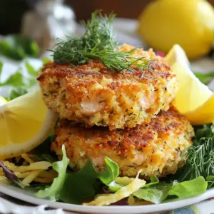 To make Lemon Dill Salmon Patties, you need some key items: - 1 can (14 oz) wild-caught salmon, drained and flaked - 1/2 cup breadcrumbs (whole wheat or gluten-free) - 1/4 cup finely chopped red onion - 2 tablespoons fresh dill, chopped (or 1 tablespoon dried dill) - 1 tablespoon lemon zest - 2 tablespoons lemon juice - 1 large egg, beaten - 1/2 teaspoon garlic powder - Salt and pepper to taste - 3 tablespoons olive oil for frying These ingredients blend to create tasty patties. You can swap some ingredients if needed. Here are a few ideas: - Use tuna instead of salmon for a different taste. - Swap breadcrumbs with crushed crackers or oats for a gluten-free option. - Instead of red onion, use green onion for a milder flavor. - You can replace fresh dill with parsley if you prefer. - Use lime juice and zest instead of lemon for a twist. These swaps keep the recipe flexible. Both fresh and canned salmon work well in this recipe. - Canned salmon is convenient and budget-friendly. It’s already cooked, making it simple to use. - Fresh salmon has a richer taste and texture. If you choose fresh, cook it first, then flake it. Using either option gives you delicious salmon patties. Enjoy experimenting with what you have! {{ingredient_image_1}} Start by gathering all your ingredients. You need 1 can of salmon, breadcrumbs, red onion, dill, lemon zest, lemon juice, an egg, garlic powder, salt, and pepper. In a large bowl, add the flaked salmon. Then, sprinkle in the breadcrumbs and chopped onion. Next, add the dill, lemon zest, and lemon juice. Crack the egg into the bowl. Finally, season with garlic powder, salt, and pepper. Use a fork or your hands to mix everything well. You want a smooth blend with no dry bits. Now, it's time to shape the mixture into patties. With your hands, grab a handful of the mixture. I like to make patties about 2 inches wide and 1/2 inch thick. This size helps them cook evenly. Roll the mixture into a ball, then flatten it gently. You should end up with about 8 patties. Place them on a plate as you shape the rest. Make sure they are all similar in size for even cooking. Heat 2 tablespoons of olive oil in a non-stick skillet over medium heat. Wait until the oil shimmers. Carefully add the patties one by one, leaving space between them. Cook for about 4-5 minutes on each side. Look for a golden brown color. If you need more oil for the second batch, feel free to add it. Once they are cooked, move the patties to a paper towel-lined plate. This helps soak up extra oil. Enjoy them warm! To get the best texture, mix your ingredients well. The breadcrumbs help bind the patties. If you want a crunch, use panko breadcrumbs. They add a nice crispiness. Make sure not to overmix; it can make the patties tough. Form them gently into 2-inch rounds. This keeps them light and tender. Fresh herbs make your patties pop! Dill is key for that classic flavor. You can also add parsley for a fresh taste. If you want more zest, try adding chopped chives. For a twist, mix in some tarragon. Don't skip the lemon zest; it brightens up every bite. Always taste the mixture before forming patties. This helps you adjust flavors if needed. When cooking, don’t crowd the skillet. This helps the patties cook evenly. Use a non-stick skillet for easy flipping. Heat your oil until it shimmers before adding the patties. Cook them for about 4-5 minutes per side. If you make a large batch, keep cooked patties warm in the oven. Set it to low heat (about 200°F). This way, everyone enjoys hot, crispy patties! Pro Tips Use Fresh Ingredients: Fresh dill and high-quality salmon will enhance the flavor of your patties significantly. Chill the Mixture: Refrigerating the salmon mixture for 30 minutes before forming patties can help them hold their shape better while cooking. Cooking Batch Sizes: Avoid overcrowding the skillet; cook in batches to ensure each patty gets crispy and golden brown. Serving Suggestions: Pair with a yogurt dill sauce or a side of tartar sauce for added flavor and creaminess. {{image_2}} You can boost your salmon patties by adding vegetables. Chopped spinach, grated carrots, or diced bell peppers add flavor and nutrients. These veggies keep the patties moist and colorful. Simply mix them in when combining your ingredients. You might not even notice they are there, but your body will thank you! If you want to change the flavor, try new seasonings. Instead of dill, use fresh parsley or chives for a different taste. A pinch of red pepper flakes can add some heat. You could also experiment with smoked paprika for a smoky twist. Don’t be afraid to mix and match to find your favorite flavor! You can cook salmon patties in different ways. Baking is a great option if you want a healthier meal. Preheat your oven to 400°F (200°C). Place the patties on a baking sheet and cook for about 15-20 minutes. Flip them halfway through for even cooking. Air frying is also quick and easy. Set your air fryer to 375°F (190°C) and cook for around 10 minutes. This method makes the patties crispy without much oil. To keep your leftover salmon patties fresh, place them in an airtight container. You can store them in the fridge for up to three days. If you want to save them longer, freezing is a good option. To freeze salmon patties, first let them cool completely. Then, place parchment paper between each patty to prevent sticking. Put them in a freezer bag or container, and they will stay good for up to three months. When you're ready to eat, just thaw them in the fridge overnight. For the best texture when reheating, use a skillet over medium heat. Add a little olive oil and cook the patties for about 3-4 minutes per side. This will help them regain their crispiness. You can also use an oven at 350°F for about 10-15 minutes. Just be sure to check that they are heated through before serving. Yes, you can use frozen salmon. Make sure to thaw it first. Once thawed, drain and flake it just like fresh salmon. This keeps the taste and texture great. You can tell the patties are done when they turn golden brown. Cook them for about 4-5 minutes on each side. A crispy outside and firm inside mean they are ready to eat. Many sides go well with these patties. Here are a few tasty options: - Mixed greens salad - Steamed broccoli - Roasted sweet potatoes - Quinoa or rice - Lemon slices for garnish Feel free to mix and match these sides to make a complete meal! This blog post covered everything you need for making salmon patties. We discussed key ingredients, substitutions, and whether to use fresh or canned salmon. Next, we walked through mixing, forming, and cooking the patties for best results. I shared tips to improve texture and flavor, plus variations to try with your recipe. With proper storage and reheating methods, these salmon patties can be enjoyed multiple times. You now have a solid guide to create delicious meals. Start cooking and enjoy every bite!