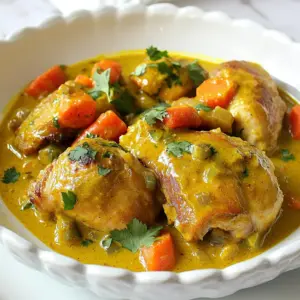 - 2 lbs chicken thighs, bone-in and skinless - 3 tablespoons Jamaican curry powder - 1 teaspoon allspice - 1 teaspoon garlic powder - 1 teaspoon ginger powder - 1 large onion, chopped - 1 green bell pepper, sliced - 2 cloves garlic, minced - 1-inch piece of fresh ginger, finely minced - 2 tablespoons vegetable oil - 2 cups coconut milk - 2 medium carrots, sliced - 1-2 hot peppers (Scotch bonnet or habanero), whole - Salt and pepper to taste - Fresh cilantro or parsley for garnish - Large bowl - Large pot or Dutch oven - Wooden spoon or spatula - Knife and cutting board - Measuring spoons - Ladle If you can't find Jamaican curry powder, use a mix of turmeric, cumin, and coriander. For coconut milk, almond or cashew milk works too, but the flavor will change. Use chicken breast instead of thighs for a leaner option, though it may dry out faster. If you want less heat, replace hot peppers with bell peppers or omit them entirely. Fresh herbs can be swapped for dried ones in a pinch, just use less. {{ingredient_image_1}} Start by taking your chicken thighs. In a big bowl, mix the chicken with Jamaican curry powder, allspice, garlic powder, ginger powder, salt, and pepper. Make sure every piece is well coated. This step adds deep flavor to the chicken. Let it sit for a few minutes while you gather the other ingredients. Next, heat vegetable oil in a large pot over medium-high heat. Add the seasoned chicken thighs. Brown them on all sides for about 5 to 7 minutes. This gives a nice color and flavor. Once browned, take the chicken out and set it aside. In the same pot, toss in chopped onion, sliced green bell pepper, minced garlic, and minced fresh ginger. Sauté these for about 3 to 4 minutes. You want the onions to turn soft and the smell to become fragrant. Now, return the browned chicken to the pot. Add sliced carrots and whole hot peppers. Pour in coconut milk and bring everything to a simmer. This creamy milk makes the curry rich. Lower the heat, cover the pot, and let it cook for about 30 to 35 minutes. Stir it occasionally so it does not stick. The chicken will become very tender. Taste the curry and adjust the seasoning if needed. If you want a milder dish, remove the hot peppers before serving. Serve it hot with fresh cilantro or parsley on top, over rice or with rice and peas. To get the best flavor in your Jamaican curry chicken, use fresh spices. Freshly ground spices add depth and warmth. I suggest using Jamaican curry powder. It has a unique taste that makes this dish shine. Always coat the chicken well with the spices. Letting it marinate for even an hour can boost the flavors. To make your chicken tender, cook it slowly. Start by browning the chicken on medium-high heat for a nice crust. Then simmer it gently in coconut milk. This method keeps the chicken juicy and soft. Be sure to stir it occasionally. This helps prevent sticking and ensures even cooking. Jamaican curry chicken is best served hot. I love to pair it with steamed rice. The rice absorbs the delicious sauce. You can also serve it with rice and peas for a traditional touch. Don't forget to top your dish with fresh cilantro or parsley. This adds a nice pop of color and flavor! Pro Tips Marinate for Flavor: Allow the chicken to marinate with the spices for at least 30 minutes, or even overnight, to enhance the flavors deeply. Adjust the Heat: If you're sensitive to spice, consider removing the whole hot peppers after cooking to keep the dish flavorful but milder. Fresh Ingredients Matter: Use fresh garlic and ginger for a more vibrant flavor compared to their dried counterparts. Perfectly Cooked Chicken: Ensure the chicken is cooked through by checking that the internal temperature reaches 165°F (75°C) before serving. {{image_2}} You can swap chicken for other proteins. Try using goat, pork, or fish. Goat meat gives a rich taste and works well with curry. Pork adds a nice sweetness. Fish cooks quickly and absorbs flavors well. Adjust cooking times for each protein to ensure it's tender. To make a vegetarian or vegan version, replace chicken with chickpeas or tofu. Both options soak up the flavor of the curry. Use vegetable broth instead of coconut milk for a lighter dish. You can also add more veggies, like sweet potatoes or bell peppers, for extra color and nutrition. Adjust heat levels based on your taste. If you like it spicy, add more hot peppers. For a milder dish, remove the seeds from the peppers or use less. You can also add a dash of cayenne pepper for heat without changing the dish's base flavor. Always taste as you go to find your perfect balance. After you enjoy your Jamaican curry chicken, let the leftovers cool. Place them in an airtight container. Store the container in the fridge for up to three days. This helps keep the flavors fresh and tasty. If you want to save some curry for later, freezing works well. First, cool the chicken completely. Then, transfer it to freezer-safe bags. Remove as much air as possible before sealing. You can freeze it for up to three months. When you are ready to eat it, just thaw it in the fridge overnight. To reheat, use a pot on the stove over low heat. Stir often to warm it evenly. You can also use the microwave. Place your curry in a microwave-safe bowl and cover it. Heat for one to two minutes, checking every 30 seconds. Make sure it’s hot all the way through. If it seems dry, add a splash of coconut milk or water. Jamaican curry chicken is a dish that mixes chicken with rich spices. It uses Jamaican curry powder, allspice, and coconut milk. The curry is creamy and full of flavor. The dish often includes vegetables like onions and bell peppers. It can be served with rice or rice and peas. This meal reflects the vibrant and diverse culture of Jamaica. To add more heat, use hot peppers like Scotch bonnet or habanero. You can chop them and add during cooking. Alternatively, keep the whole peppers in the pot. The longer they cook, the spicier your dish will be. You can also add chili powder or cayenne pepper for extra kick. Always taste as you go to find your perfect spice level. Yes, you can use bone-in chicken for Jamaican curry chicken. Bone-in chicken adds flavor and moisture. It also makes the dish richer. Just adjust the cooking time as bone-in pieces may take longer to cook. Ensure the chicken reaches a safe internal temperature of 165°F. Enjoy the juicy and tender meat that falls off the bone! In this blog post, we explored Jamaican Curry Chicken. We shared the key ingredients, tools you need, and where to make swaps. The step-by-step instructions guided you through preparing the chicken and cooking the veggies. We offered tips for flavor and cooking methods, plus serving ideas. You learned about variations, storage, and answered FAQs, like what makes this dish special. Now, you have the skills to create a delicious meal. Enjoy your cooking adventure and make this dish your own!