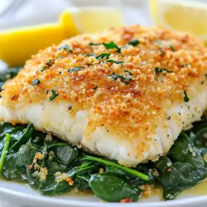 - 4 cod fillets (about 6 oz each) - 1 cup panko breadcrumbs - 1/2 cup grated Parmesan cheese The cod fillets are the star of this dish. They are mild and flaky, perfect for the crunchy topping. Panko breadcrumbs give a light and crispy texture. Use fresh grated Parmesan for the best flavor. - 1/4 cup fresh parsley, chopped - 2 garlic cloves, minced - 1 teaspoon lemon zest Fresh parsley adds color and a bright taste. Minced garlic gives a warm, savory flavor. Lemon zest brightens the dish with its fresh aroma. - 1/2 teaspoon smoked paprika - 1/4 cup mayonnaise - 2 tablespoons Dijon mustard - 1 tablespoon olive oil - Salt and pepper to taste Smoked paprika adds a subtle smokiness. Mayonnaise and Dijon mustard create a creamy base for the topping. Olive oil brings richness and helps the crust brown. Season with salt and pepper to enhance all the flavors. Each ingredient plays a key role in making this dish flavorful and easy to prepare. This recipe is simple yet impressive, perfect for a cozy dinner. {{ingredient_image_1}} 1. Preheat your oven to 425&deg;F (220&deg;C). This high heat gives a great crust. 2. Line a baking sheet with parchment paper for easy cleanup. 3. In a bowl, mix these ingredients for the breadcrumb topping: - 1 cup panko breadcrumbs - 1/2 cup grated Parmesan cheese - 1/4 cup fresh parsley, chopped - 2 minced garlic cloves - 1 teaspoon lemon zest - 1/2 teaspoon smoked paprika - Salt and pepper to taste 1. Pat the cod fillets dry using a paper towel. This step helps the coating stick. 2. Season both sides with a sprinkle of salt and pepper. This enhances the flavor. 3. In a separate bowl, mix: - 1/4 cup mayonnaise - 2 tablespoons Dijon mustard Stir until they blend well. This mixture keeps the cod moist. 1. Spread a thin layer of the mayonnaise mixture on each fillet. This helps the crumbs stick. 2. Press the breadcrumb mixture onto the mayonnaise side of the fillets. Make sure they are well covered. 3. Drizzle a little olive oil on top of the crust for added richness and flavor. 4. Place the cod on the lined baking sheet. Bake for about 12-15 minutes. Check for doneness by ensuring the fish is opaque and flakes easily with a fork. To get the best crust, use panko breadcrumbs. They are light and crispy. Mix them with grated Parmesan cheese, fresh parsley, minced garlic, lemon zest, and smoked paprika. This mix gives a great flavor and crunch. Tips for breadcrumb consistency: - Use fresh panko for the best texture. - Avoid over-mixing; keep it light and fluffy. How to avoid sogginess: - Pat the cod dry before adding the mayonnaise. - Don&rsquo;t skip the olive oil drizzle; it helps the crust stay crisp. You can bake or broil your cod. Baking is easier and gives even heat. Broiling cooks faster but needs close watch. Suggestions for baking vs. broiling: - Bake at 425&deg;F for a golden crust and juicy fish. - Broil for 5-7 minutes for a faster cook, but stay nearby. Monitoring fish for perfect doneness: - Cook until the fish flakes easily with a fork. - The internal temperature should reach 145&deg;F. Pair your Parmesan crusted cod with bright, fresh sides. This adds color and balance to the meal. Ideal side dishes: - Serve on a bed of saut&eacute;ed spinach. - Add roasted vegetables for more flavor. Garnishes for enhanced presentation: - Use lemon wedges for a pop of color. - Drizzle olive oil over the plate for a nice finish. Pro Tips Fresh Ingredients: Use fresh cod fillets for the best flavor and texture. Frozen cod can also be used, but ensure it is fully thawed and pat it dry before seasoning. Customize the Crust: Feel free to add other herbs or spices to the breadcrumb mixture, such as thyme or cayenne pepper, to suit your taste preferences. Check for Doneness: To ensure your cod is perfectly cooked, use a fork to check if it flakes easily. The internal temperature should reach 145&deg;F (63&deg;C). Let it Rest: Allow the cod to rest for a few minutes after baking. This helps the juices redistribute, resulting in a more flavorful and moist fish. {{image_2}} Using different types of breadcrumbs can change the taste and texture of your dish. Traditional panko gives a light and crispy crust. If you want a gluten-free option, use gluten-free breadcrumbs. They work well and still provide a nice crunch. You can also try crushed cornflakes or even ground nuts for a unique twist. Each option adds its own flavor and texture to the cod. You can boost the flavor of your Parmesan crusted cod by adding herbs and spices. Fresh herbs like thyme or dill can add a bright taste. Just chop them finely and mix them into your breadcrumb mixture. Spices can also make your dish pop. A pinch of cayenne pepper adds heat and depth. Experiment with these additions to find your perfect blend of flavors. While cod is delicious, you can use other fish too. Tilapia and haddock are great substitutes. They both have mild flavors that pair well with the Parmesan crust. Just make sure to adjust the cooking time based on the thickness of the fish. This way, you can enjoy a variety of tastes while keeping the same crispy crust! Store leftover Parmesan crusted cod in an airtight container. This keeps it fresh. It lasts for about 2-3 days in the fridge. Label your container with the date. This helps you track how long it has been stored. To reheat, use the oven for best results. Preheat your oven to 350&deg;F (175&deg;C). Place the cod on a baking sheet. Cover it loosely with foil to keep it moist. Heat for about 10-15 minutes or until warmed through. Avoid using the microwave, as it can dry out the fish. You can freeze cooked cod for later use. Wrap each piece tightly in plastic wrap. Then place the wrapped cod in a freezer bag. Squeeze out as much air as you can. It keeps well for up to 2 months. When ready to eat, thaw it in the fridge overnight before reheating. The best side dishes for Parmesan crusted cod include: - Saut&eacute;ed spinach: The greens add brightness. - Roasted vegetables: Carrots or zucchini work well. - Rice pilaf: It complements the flavors nicely. - Mashed potatoes: Creamy potatoes balance the dish. - Simple salad: A light salad adds freshness. These sides enhance the meal's taste and create a color-rich plate. Yes, you can prep Parmesan crusted cod in advance. Here&rsquo;s how: 1. Prepare the cod: Follow the recipe up to the baking step. 2. Store: Place the coated fillets on a baking sheet and cover with plastic wrap. 3. Refrigerate: You can keep them for up to 24 hours. When ready to cook, just bake them straight from the fridge. This saves time on busy nights. To check if the cod is done, look for: - Internal temperature: It should reach 145&deg;F (62.8&deg;C). - Color change: The flesh should turn opaque and flaky. - Crust: The top should be golden and crispy. Use a fork or knife to check the fish's center. If it flakes easily, it&rsquo;s ready to eat. This blog post covers how to make delicious Parmesan crusted cod. We discussed the main ingredients, flavor enhancers, and seasonings needed for this dish. You learned step-by-step instructions for preparation, baking, and tips for a perfect crust. Variations allow you to explore different breadcrumbs and fish types. Finally, we shared best practices for storage and reheating. Now, you're ready to enjoy a tasty meal that&rsquo;s simple and satisfying. Try it yourself and impress your family!