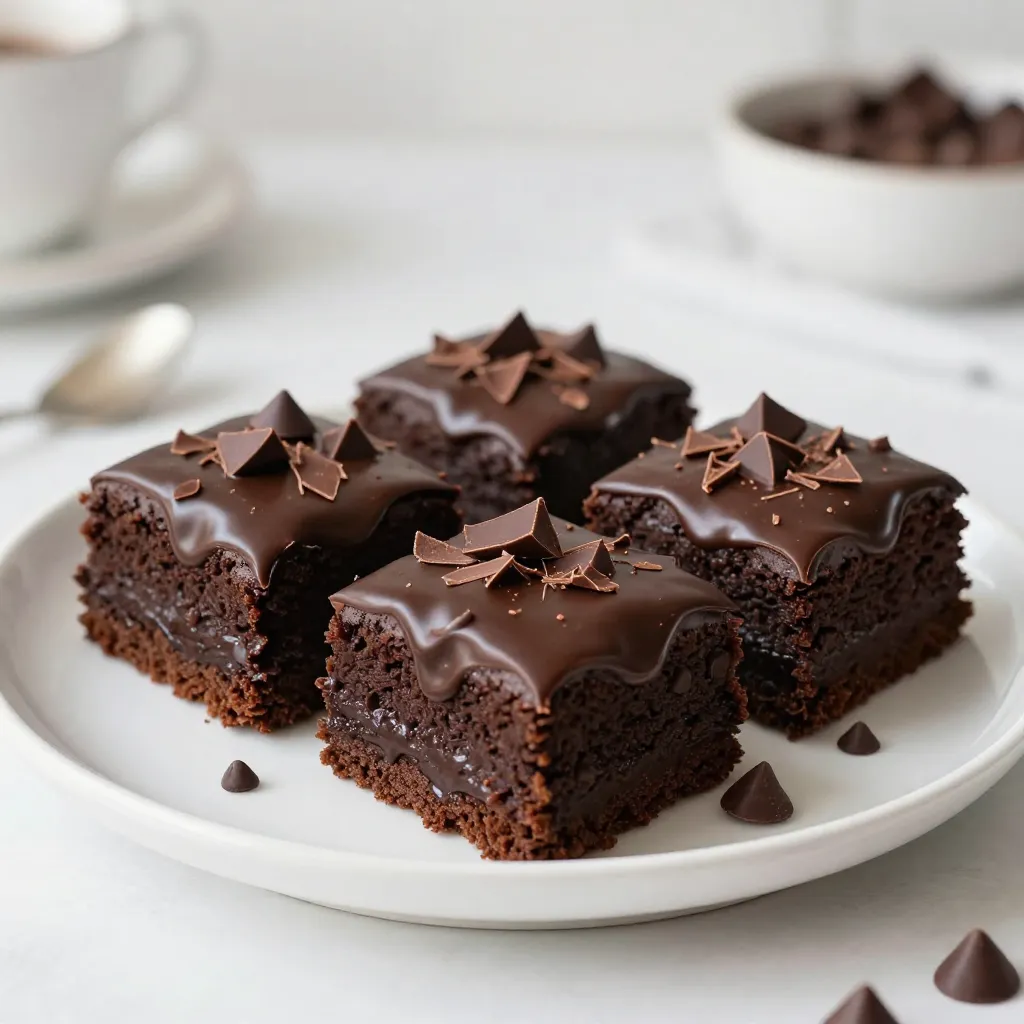 - 1 cup all-purpose flour - 1 cup granulated sugar - ½ cup unsweetened cocoa powder - 1 teaspoon baking powder - ½ teaspoon baking soda - ½ teaspoon salt - ½ cup unsalted butter, melted - 2 large eggs - 1 teaspoon vanilla extract - ½ cup buttermilk - 1 cup semi-sweet chocolate chips - 1 cup dark chocolate chunks - ¼ cup milk chocolate shavings (for garnish) To create the best Triple Chocolate Fudge Cake, gather your ingredients first. This cake needs three types of chocolate to reach its full delight. I use semi-sweet chocolate chips, dark chocolate chunks, and milk chocolate shavings for the top. You want to use high-quality chocolate whenever you can. This choice makes a big difference in taste. The other ingredients are pretty standard. You need all-purpose flour, granulated sugar, and unsweetened cocoa powder. Baking powder, baking soda, and salt help the cake rise and balance flavors. Melt the unsalted butter for a rich texture. You will also need two large eggs and vanilla extract for flavor. Buttermilk adds moisture and a slight tang. These ingredients work together to create a rich, chocolatey dessert. Each bite is a treat for chocolate lovers. Enjoy gathering these items; they are key to your cake's success! {{ingredient_image_1}} First, set your oven to 350°F (175°C). This is the ideal temperature for baking our cake. While the oven heats, prepare your cake pan. Grease and flour a 9-inch round cake pan. You can also line it with parchment paper for easier removal. In a large bowl, add the following dry ingredients: - 1 cup all-purpose flour - 1 cup granulated sugar - ½ cup unsweetened cocoa powder - 1 teaspoon baking powder - ½ teaspoon baking soda - ½ teaspoon salt Whisk these together until they blend well. This step is key for even flavor and texture. In another bowl, mix the wet ingredients. Add: - ½ cup unsalted butter, melted - 2 large eggs - 1 teaspoon vanilla extract - ½ cup buttermilk Stir this mixture until it is smooth. This helps to create a rich, moist cake. Now, it’s time to combine the wet and dry ingredients. Pour the wet mix into the bowl with the dry mix. Stir until just combined. It's okay if some lumps remain; overmixing can make the cake tough. Next, fold in the chocolate. Add: - 1 cup semi-sweet chocolate chips - 1 cup dark chocolate chunks Gently mix until the chocolate is evenly spread throughout the batter. This will give your cake rich pockets of chocolate. Pour the batter into your prepared cake pan. Spread it evenly with a spatula. Bake in the preheated oven for 30-35 minutes. Check the cake by inserting a toothpick in the center. It should come out clean or with a few crumbs. After baking, remove the cake from the oven. Let it cool in the pan for 10 minutes. Then, transfer it to a wire rack to cool completely. Once cooled, sprinkle the top with ¼ cup milk chocolate shavings for a lovely finish. You can serve it plain or with whipped cream or ice cream for a special treat. To get the best texture from your cake, follow these tips: - Use room temperature eggs and buttermilk. This helps them mix better. - Don't overmix the batter. Mix until just combined for a light cake. - Fold in chocolate chips gently. This keeps them from sinking. Avoid these common mistakes for a perfect cake: - Forgetting to preheat your oven can lead to uneven baking. - Skipping the greasing step can cause sticking. Always grease your pan! - Using too much flour can make the cake dry. Measure carefully! Having the right tools makes baking easier: - A good mixing bowl helps you combine ingredients well. - Use a whisk for dry ingredients and a spatula for wet. - An oven thermometer ensures the right temperature for baking. - A toothpick is great for checking if your cake is done. Pro Tips Use Room Temperature Ingredients: Ensure your butter, eggs, and buttermilk are at room temperature for a smoother batter and better rise. Don’t Overmix the Batter: Mix until just combined to keep the cake tender. Overmixing can lead to a tough texture. Check for Doneness: Start checking the cake a few minutes before the timer goes off. It’s done when a toothpick comes out clean or with a few moist crumbs. Customize Your Chocolate: Feel free to swap the types of chocolate chips or chunks based on your preference, such as using white chocolate or flavored chocolates. {{image_2}} You can make a vegan version of this cake. Replace the eggs with flax eggs. To make one flax egg, mix one tablespoon of ground flaxseed with three tablespoons of water. Let it sit for five minutes until it thickens. Use plant-based butter in place of unsalted butter. For the buttermilk, mix almond milk with lemon juice. This cake stays rich and moist while being dairy-free. To make a gluten-free cake, swap all-purpose flour with a gluten-free flour blend. Make sure it has a good binding agent, like xanthan gum. You can also use almond flour for a nutty flavor. Follow the rest of the recipe as usual. This cake will still have that amazing fudge texture. You can boost the flavor with a few simple tweaks. Add a teaspoon of espresso powder to the dry mix. This will deepen the chocolate flavor. Consider folding in a handful of walnuts or pecans for crunch. You could also sprinkle some sea salt on top before baking. This adds a nice contrast to the sweetness of the cake. To keep your cake fresh, wrap it well. Use plastic wrap or foil to cover it. Store it at room temperature for up to three days. If you want it to last longer, refrigerate it. Place it in an airtight container for best results. This keeps it moist and tasty. You can freeze leftover cake for later. First, let it cool completely. Then, slice it into pieces. Wrap each piece in plastic wrap. Place the wrapped pieces in a freezer bag or container. They will stay good for about three months. When you’re ready to eat it, just thaw it in the fridge overnight. To enjoy your cake warm, preheat the oven to 350°F (175°C). Unwrap the cake and place it on a baking sheet. Heat it for about 10 to 15 minutes. You can also use a microwave. Heat a slice for about 20 to 30 seconds. Enjoy the rich flavors of your cake just like fresh! Triple chocolate fudge cake stays fresh for about 3 to 4 days. Store it in an airtight container. If kept in the fridge, it can last up to a week. Just make sure to cover it well to keep it moist. Yes! You can swap semi-sweet chocolate chips for milk chocolate or dark chocolate. Each type will give the cake a different taste. Mixing different chocolates can create a unique flavor profile. Feel free to experiment! You can easily make buttermilk at home. Just mix ½ cup of milk with 1 tablespoon of lemon juice or vinegar. Let it sit for 5 to 10 minutes. This will mimic buttermilk’s tangy flavor and help your cake rise. Absolutely! You can bake the cake a day or two ahead of time. Just let it cool completely before wrapping it. Store it in the fridge or at room temperature. This makes it easy for parties or special events! This cake pairs well with many things. A scoop of vanilla ice cream adds creaminess. Whipped cream can make it extra special. Fresh berries or a drizzle of chocolate sauce also work great. Enjoy experimenting with your favorite toppings! This blog post guided you through making a delicious Triple Chocolate Fudge Cake. We covered ingredients, step-by-step baking instructions, and tips for the best results. You learned about variations to suit dietary needs and proper storage methods. When you bake this cake, remember to enjoy the process. Each step builds flavor and texture. Have fun exploring the variations and sharing your creation with others. Happy baking!