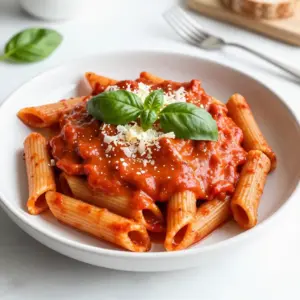 - 12 oz pasta (penne or fettuccine) - 2 large red bell peppers - 1 small onion, chopped - 3 cloves garlic, minced - 1 cup heavy cream or plant-based alternative - 1 cup vegetable broth - 1 teaspoon smoked paprika - 1 teaspoon dried oregano - Salt and pepper to taste - 2 tablespoons olive oil - Fresh basil or parsley for garnish - Grated Parmesan cheese for serving (optional) Gather these ingredients before you start. Having everything ready helps the cooking flow. I love using penne or fettuccine for this dish. Both pasta types hold the creamy sauce well. The red bell peppers are the star of this dish. They give it a rich, sweet flavor. Roasting them brings out their natural sweetness. The onion and garlic add depth to the sauce. They create a warm, inviting aroma. You can choose between heavy cream or a plant-based option. Each gives a smooth, rich texture. The vegetable broth adds body and flavor to the sauce. Smoked paprika and oregano bring in layers of taste. They make the dish truly special. Salt and pepper are essential for seasoning. Adjust them to your liking. The olive oil helps cook the onion and garlic. It adds a touch of richness too. For garnish, fresh basil or parsley adds color and freshness. Grated Parmesan cheese makes the dish even more indulgent. You can skip it if you prefer a lighter meal. {{ingredient_image_1}} 1. Preheat your oven to 425&deg;F (220&deg;C). This high heat helps the peppers char well. 2. Prepare your baking sheet. Line it with parchment paper for easy cleanup. 3. Place the red bell peppers on the sheet. Ensure they have space between them. 4. Roast the peppers for 25-30 minutes. Look for charred and blistered skins. 5. Remove from the oven and cool them slightly. This makes peeling easier. 6. Peel off the skins and remove the seeds. Set the peppers aside for later. 1. Cook the pasta according to package instructions. Aim for al dente for best texture. 2. Reserve &frac12; cup of pasta water before draining. This water helps adjust the sauce later. 3. Drain the pasta and set it aside. Keep it warm, so it stays fresh. 1. Heat olive oil in a large skillet over medium heat. Don&rsquo;t let it smoke. 2. Add the chopped onion and saut&eacute; for 3-4 minutes. You want it soft and clear. 3. Stir in the minced garlic for one more minute. This adds great flavor. 4. Blend roasted peppers with saut&eacute;ed onion and garlic. Add vegetable broth, smoked paprika, oregano, salt, and pepper. 5. Blend until smooth and creamy. This creates a lovely sauce base. 1. Pour the blended mixture back into the skillet. Stir in the heavy cream or plant-based option. 2. Heat over low-medium until warmed through. If too thick, slowly add reserved pasta water. 3. Toss the cooked pasta into the sauce. Stir gently to coat every piece. 4. Adjust seasoning with salt and pepper to taste. Make it perfect for your palate. To get the right creamy texture, you can adjust the sauce thickness with pasta water. After cooking your pasta, save about half a cup of the water. If your sauce feels too thick, add a little pasta water slowly. This helps you reach the right consistency without losing flavor. For blending, I suggest using a high-speed blender. This will give your sauce a smooth and creamy finish. If you don&rsquo;t have one, a food processor works well too. Just make sure to blend until no chunks remain. Want to make the dish even more tasty? You can add spices like red pepper flakes for a kick. Smoked paprika already adds a nice depth, but a dash of cayenne can boost the heat. Fresh herbs like thyme or rosemary can also brighten the dish. Adding protein can turn this pasta into a hearty meal. Grilled chicken or shrimp pairs well with the creamy sauce. If you prefer a plant-based option, try adding chickpeas or tofu. For garnish, fresh basil or parsley adds a pop of color on top of the dish. You can also sprinkle some grated Parmesan cheese for an extra touch of flavor. Serve the creamy roasted red pepper pasta with a side salad or garlic bread. This creates a complete meal that everyone will enjoy. Pro Tips Roasting Peppers: For an extra smoky flavor, let the roasted peppers sit in a bowl covered with plastic wrap for about 10 minutes after roasting. The steam will help loosen the skins even more. Pasta Water Magic: Always reserve some pasta water before draining. The starchy water can help adjust the sauce consistency and help it cling better to the pasta. Fresh Herbs: For the best flavor, add fresh herbs like basil or parsley just before serving. This will enhance the dish's aroma and freshness. Make Ahead: This sauce can be made ahead of time and stored in the fridge for up to 3 days. Simply reheat it gently before tossing it with the pasta. {{image_2}} You can easily make this pasta dish vegetarian or vegan. To replace the heavy cream, use a plant-based cream like cashew cream or coconut cream. These options still give you that rich taste. For the cheese, try nutritional yeast. It adds a cheesy flavor without dairy. When it comes to pasta, feel free to swap traditional pasta for whole wheat or gluten-free options. Both types work well in this creamy dish. Just be sure to check the cooking time, as it may differ. If you enjoy heat, spice up your pasta! Add red pepper flakes or chopped chili peppers to the sauce. Start with a small amount, then taste and add more if needed. This lets you control the spice level. You can also add a dash of hot sauce to finish the dish. This gives an extra kick without changing the creamy flavor. This recipe is perfect for seasonal changes. You can add fresh spinach or sun-dried tomatoes for a pop of color and taste. They mix well with roasted red peppers. Use fresh herbs like basil or arugula when they are in season. These herbs brighten the dish and add a fresh twist. Pair your pasta with seasonal vegetables for a complete meal. To keep leftovers fresh, store the creamy roasted red pepper pasta in an airtight container. This helps prevent moisture loss and keeps flavors intact. You can refrigerate the pasta for up to three days. Before serving, check for any off smells or changes in texture. Freezing creamy roasted red pepper pasta is simple. Place the cooled pasta in a freezer-safe container. Make sure to leave some space at the top for expansion. You can freeze it for up to three months. To thaw, move the container to the fridge overnight. When ready to eat, reheat in a skillet over low heat. Add a splash of vegetable broth or water to help the sauce regain its creamy texture. This dish remains delicious even after freezing! To make the sauce, start with roasted red peppers. Roast two large red bell peppers in the oven at 425&deg;F (220&deg;C) for 25-30 minutes. Let them cool, peel, and remove the seeds. Next, saut&eacute; one small chopped onion and three minced garlic cloves in two tablespoons of olive oil until soft. Blend the roasted peppers, the onion, and garlic with one cup of vegetable broth, one teaspoon of smoked paprika, and one teaspoon of dried oregano. Blend until smooth. Finally, stir in one cup of heavy cream or a plant-based option, then heat until warmed. This sauce is rich and creamy, perfect for pasta. Yes, you can use different pasta shapes. While penne or fettuccine are great choices, you can try spaghetti, rotini, or even gluten-free pasta. The sauce will coat any shape well, giving you a delightful meal. Just make sure to cook the pasta until al dente for the best texture. Pair this pasta with fresh sides for balance. A simple green salad with mixed greens, cherry tomatoes, and a light vinaigrette works well. You can also serve crusty bread or garlic bread for dipping in the sauce. Roasted vegetables, like asparagus or zucchini, can add color and nutrition to your meal. If you want protein, grilled chicken or shrimp complements the dish nicely. This recipe shows how to make creamy roasted red pepper pasta with ease. We explored key ingredients, roasting techniques, and sauce preparation. I shared tips for creamy texture and flavor boosts. You can also tweak this dish to suit your taste, whether vegetarian or spicy. In conclusion, this pasta is tasty and adaptable. Enjoy this dish with friends or family for a delightful meal. Keep experimenting with flavors and variations, and have fun in the kitchen!