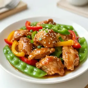To make this tasty dish, gather these main ingredients: - 1 lb (450g) boneless chicken thighs, sliced into bite-sized pieces - 2 tablespoons honey - 3 cloves garlic, minced - 1 tablespoon soy sauce - 1 tablespoon sesame oil - 2 cups mixed bell peppers (red, yellow, green), sliced - 1 cup snap peas, trimmed - 1 small onion, sliced - 1 tablespoon ginger, grated - 2 tablespoons cornstarch - 2 tablespoons chicken broth - Salt and pepper to taste These ingredients form the base of your stir fry. The chicken thighs bring rich flavor and a tender bite. Honey and garlic create a sweet and savory sauce that coats everything perfectly. You can add even more taste to your stir fry with these optional ingredients: - Chili flakes for heat - Broccoli for added crunch - Carrots for sweetness - Zucchini for a fresh twist These extras can change the flavor and texture of your dish. Feel free to mix and match based on what you like or have on hand. Garnishes make your dish look appealing. Consider these options: - Sesame seeds - Chopped green onions Sprinkling these on top adds a nice touch. They also enhance the flavor and make your meal pop on the plate. {{ingredient_image_1}} To make the honey garlic sauce, start by gathering your ingredients. In a bowl, mix together 2 tablespoons of honey, 3 minced cloves of garlic, 1 tablespoon of soy sauce, and 1 tablespoon of sesame oil. Whisk these ingredients until they blend well. This sauce adds a sweet and savory flavor to your dish. Next, take 1 pound of boneless chicken thighs. Cut them into bite-sized pieces. In a separate bowl, toss the chicken with 2 tablespoons of cornstarch, salt, and pepper. This step helps create a crispy crust when you cook the chicken. Make sure each piece is well coated. Heat a large skillet or wok over medium-high heat. Add a splash of vegetable oil. When the oil is hot, add the coated chicken. Stir-fry the chicken for about 5 to 7 minutes. Cook until the chicken is browned and cooked through. Remove the chicken from the pan and set it aside. In the same pan, add a bit more oil if needed. Then, add 1 sliced onion and 1 tablespoon of grated ginger. Stir-fry these for 2 to 3 minutes until the onion turns translucent. After that, add 2 cups of mixed bell peppers and 1 cup of snap peas. Stir-fry for another 3 to 4 minutes. You want the vegetables to be tender but still crisp. Return the cooked chicken to the pan. Pour the honey garlic mixture over everything. Stir well to combine the ingredients. Cook for 2 to 3 more minutes. This allows the sauce to thicken and coat the chicken and vegetables. Before serving, taste the stir fry. Adjust seasoning with more salt, pepper, or soy sauce if needed. Finally, remove from heat and garnish with sesame seeds and chopped green onions. Enjoy your flavorful dish! To cook chicken thighs just right, start with the right heat. Use medium-high heat for best results. Toss the chicken in cornstarch to get a nice crust. This helps lock in juices. Cook until the chicken is golden brown, about 5-7 minutes. Make sure it's cooked through with no pink inside. One common mistake is overcrowding the pan. This can cause steaming instead of frying. Keep the pieces spaced out. Stir often for even cooking. Also, don&rsquo;t skip the sauce blending step. Mixing honey, garlic, and soy sauce well ensures even flavor. Lastly, avoid overcooking your veggies. They should be tender but still crisp. If you can&rsquo;t find chicken thighs, use chicken breasts instead. They will still taste great. For the honey, maple syrup is a good swap. If you don&rsquo;t have sesame oil, olive oil works too. You can mix and match veggies as well. Use broccoli, carrots, or snow peas if that&rsquo;s what you have. Pro Tips Marinate for Flavor: Allow the chicken to marinate in the honey-garlic mixture for at least 30 minutes before cooking to deepen the flavor. High Heat Stir-Fry: Ensure your skillet or wok is very hot before adding the chicken to achieve a nice sear and prevent steaming. Vegetable Crunch: Add the vegetables in stages based on cooking time; start with onions and ginger, then add bell peppers and snap peas to retain their crunch. Thickening the Sauce: If you want a thicker sauce, mix an additional teaspoon of cornstarch with water and add it to the stir fry at the end. {{image_2}} You can boost your honey garlic chicken stir fry by adding more veggies. Try using carrots, broccoli, or zucchini. They add color and crunch. You can also sneak in leafy greens like spinach or kale. These greens cook quickly and bring extra nutrients. Add them at the end of cooking for a vibrant touch. More veggies keep the dish healthy and tasty. While chicken thighs are great, you can switch proteins for fun. Try sliced beef, shrimp, or tofu. Each option brings a unique flavor. If you choose shrimp, cook it for a shorter time. For beef, look for tender cuts like flank steak. Tofu absorbs flavors well, making it a perfect choice for vegetarians. Adjust cooking times based on your protein choice to keep everything tender. Making this dish gluten-free is simple. Use tamari instead of soy sauce. Tamari has a similar taste but is gluten-free. For a low-carb option, swap out rice for cauliflower rice. Cauliflower rice is light and absorbs flavors well. You can also skip the cornstarch if you prefer. This keeps the dish low-carb while still being delicious. Enjoy all the flavors without the extra carbs! To keep your Honey Garlic Chicken Stir Fry fresh, store leftovers in an airtight container. Place it in the fridge within two hours of cooking. This helps prevent bacteria growth. It will last for about three to four days in the fridge. When reheating, use a skillet or pan over medium heat. Add a splash of water or broth to keep it moist. Stir it often to heat evenly. You can also use the microwave. Place the stir fry in a microwave-safe bowl. Cover it with a lid or a damp paper towel. Heat in short bursts, stirring in between, until hot. If you want to keep it longer, freezing is a great option. Let the stir fry cool completely before freezing. Use freezer-safe bags or containers. Try to remove as much air as possible. This helps prevent freezer burn. It can stay in the freezer for up to three months. To reheat, thaw it overnight in the fridge, then follow the reheating tips above for the best flavor. You can serve Honey Garlic Chicken Stir Fry with rice or noodles. Steamed jasmine rice pairs well. You might also try brown rice for a healthier choice. Noodles like udon or soba add a nice twist. A side of crispy spring rolls can make it a feast. If you want greens, a simple salad works too. Yes, you can make this dish ahead. Cook the chicken and veggies, then store separately. Keep the honey garlic sauce in a jar. When ready to eat, just reheat everything. Then, mix in the sauce and enjoy. This saves time and still tastes great. To make a vegan version, swap the chicken for tofu or tempeh. Use the same honey substitute with maple syrup. You can still add garlic, ginger, and veggies. The sauce will keep the flavors rich. Cook the tofu until golden for best results. Enjoy a plant-based delight that everyone will love! In this blog post, we explored the key ingredients for honey garlic chicken stir fry, including main components and optional flavors. We dive into clear steps for preparation and cooking, along with handy tips to avoid common mistakes. Variations allow for extra veggies, different proteins, and gluten-free options. Lastly, we covered how to store and reheat leftovers effectively. Remember, cooking can be simple and fun. Enjoy your stir fry journey!